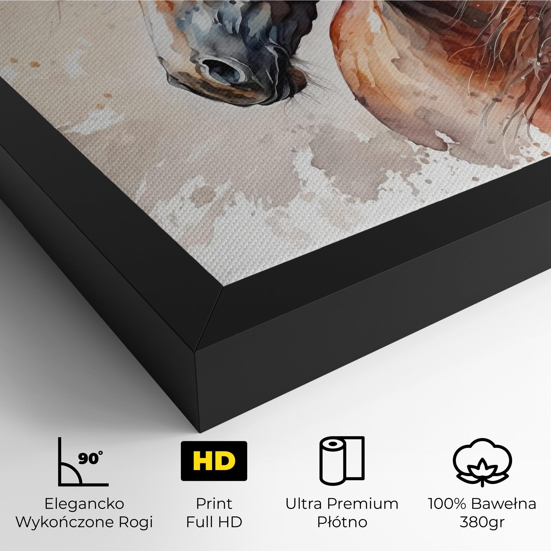 Obraz na Płótnie Black Brown Horse Painting mockup 4