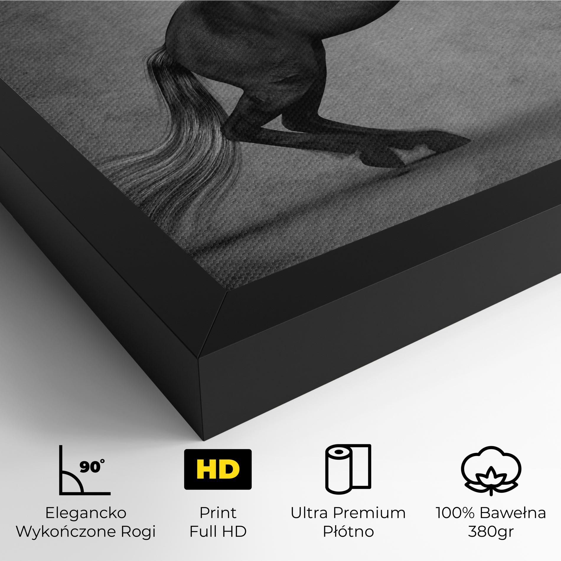 Obraz na Płótnie Black Horse Jumping mockup 4