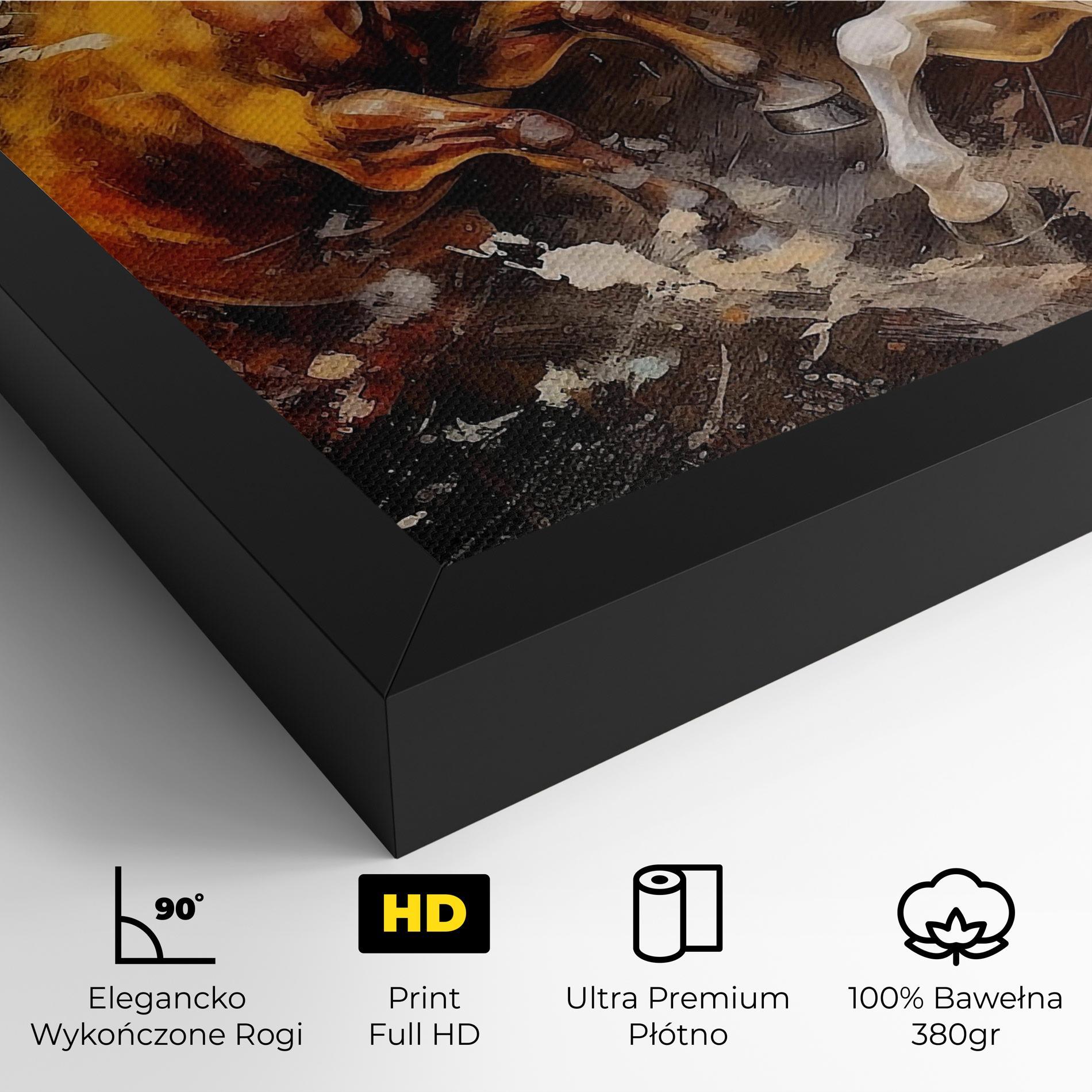 Obraz na Płótnie Brown White Horses mockup 4