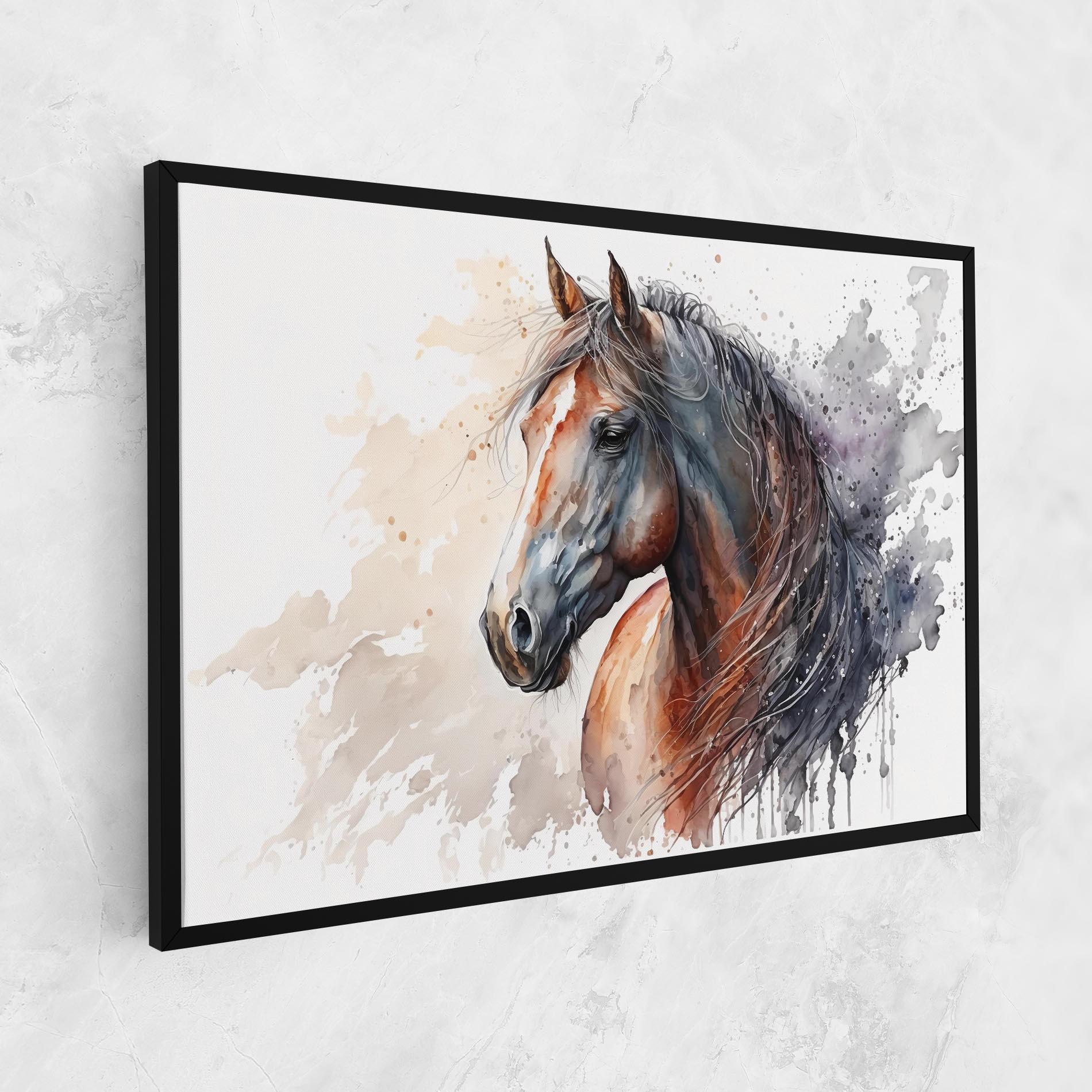 Obraz na Płótnie Black Brown Horse Painting mockup 1