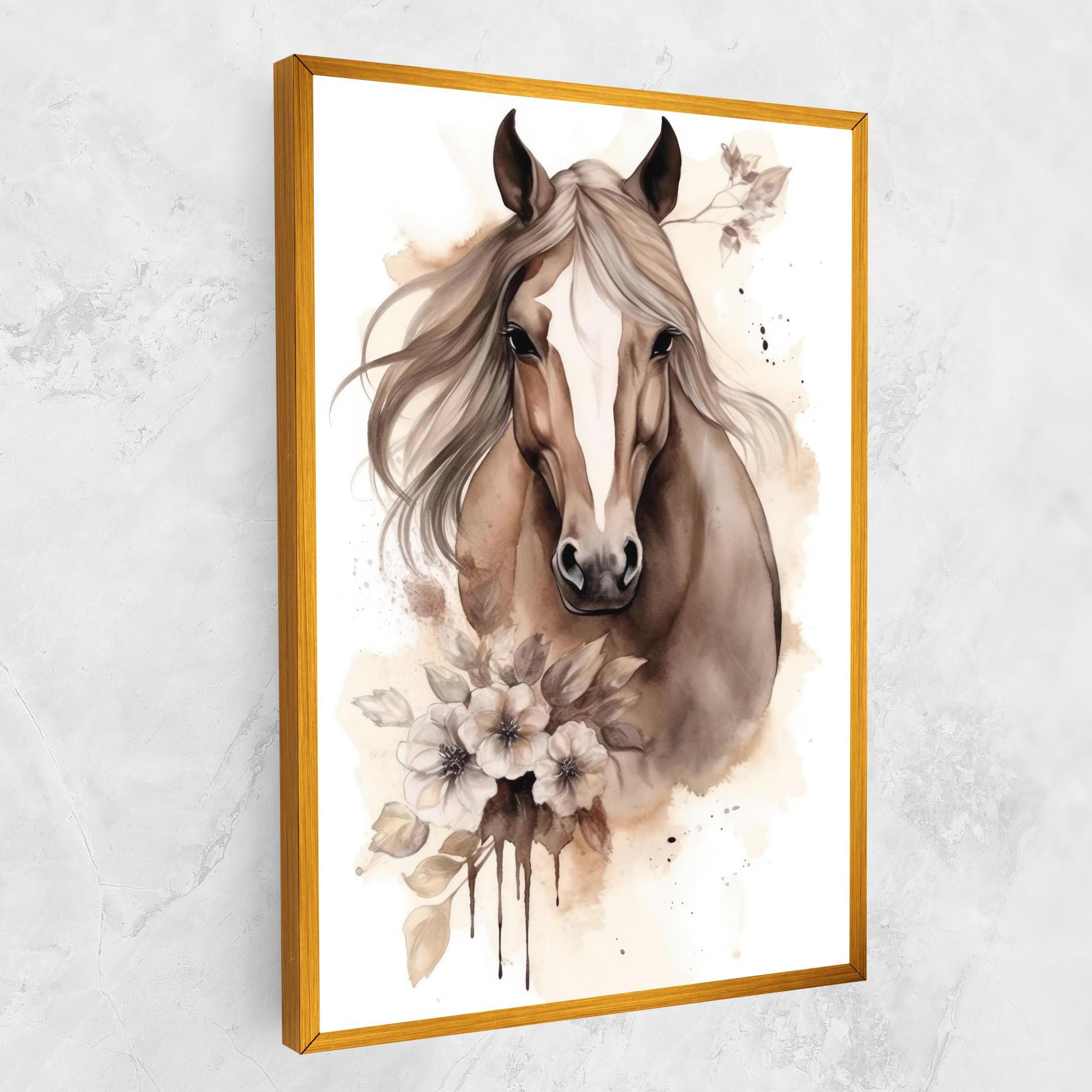 Obraz na Płótnie Flower Brown Horse mockup 1