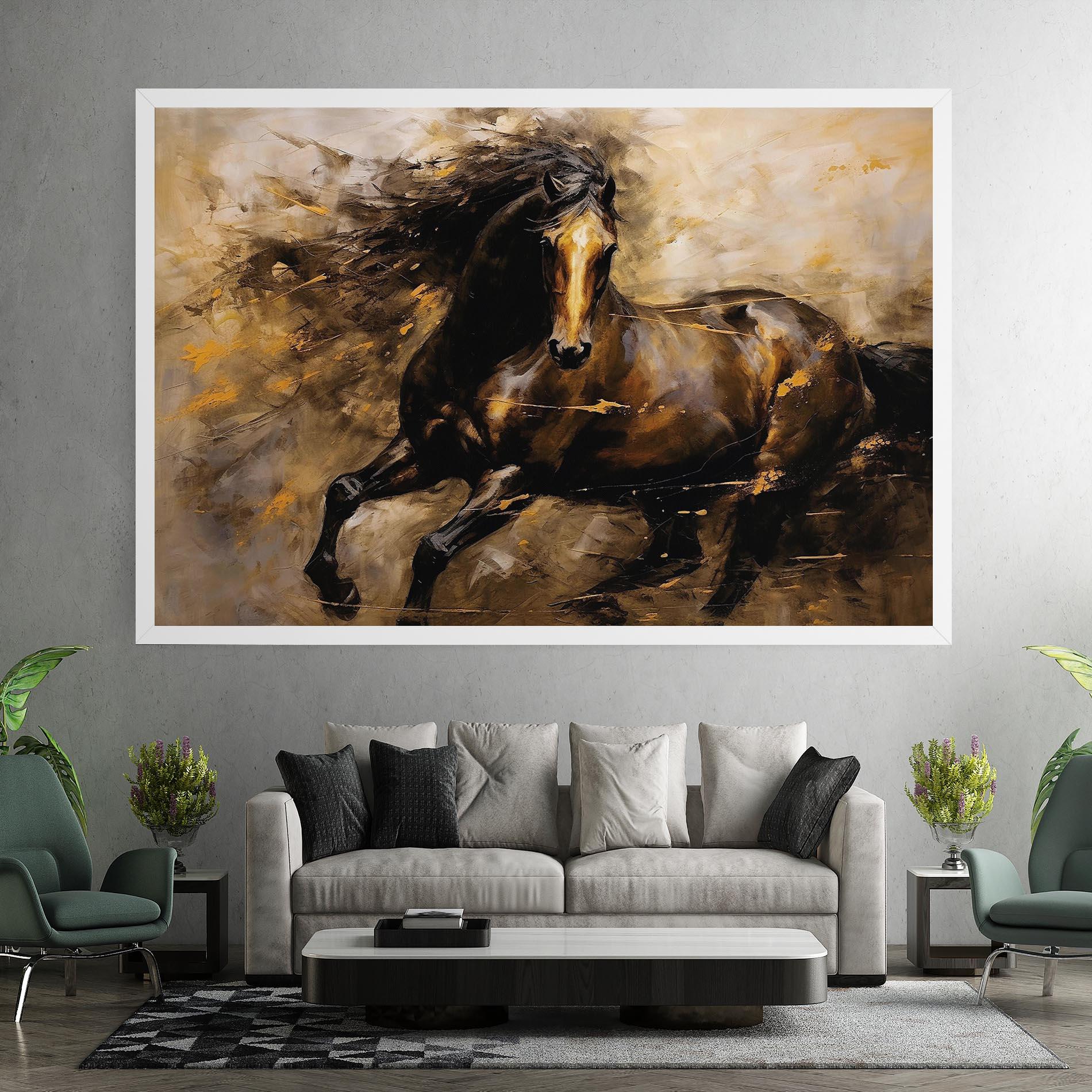 Obraz na Płótnie Gold Brown Horse mockup 7
