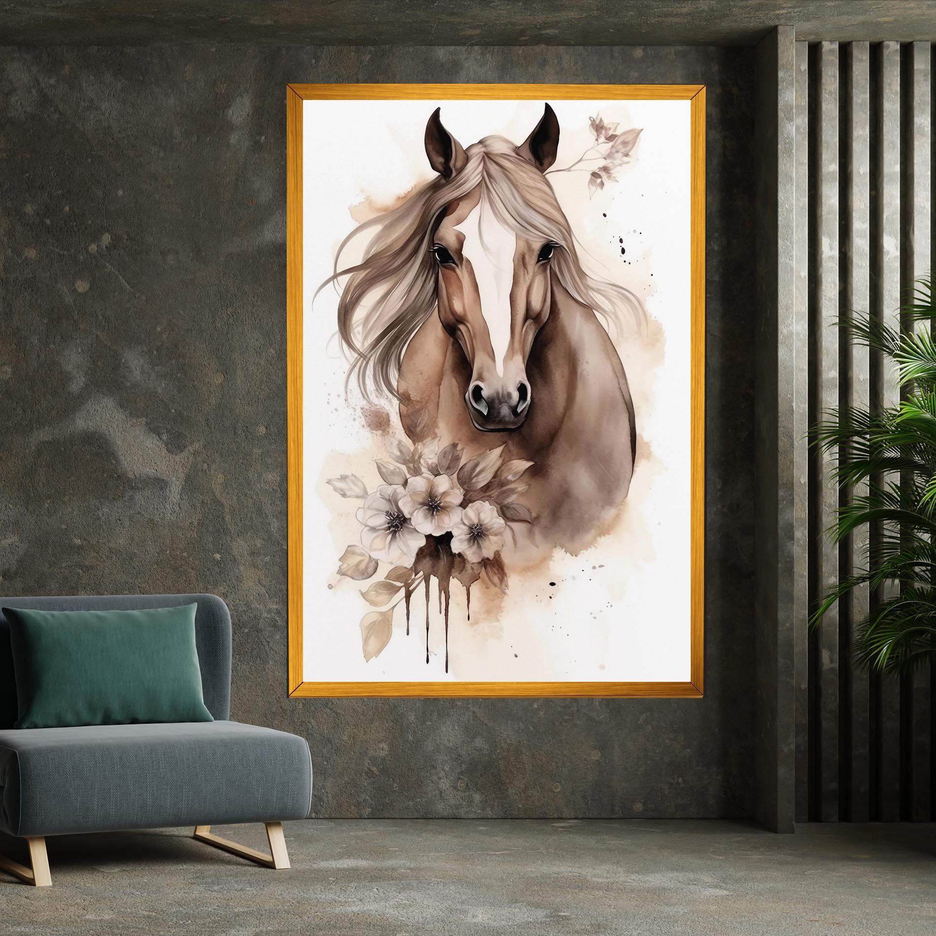 Obraz na Płótnie Flower Brown Horse mockup 7