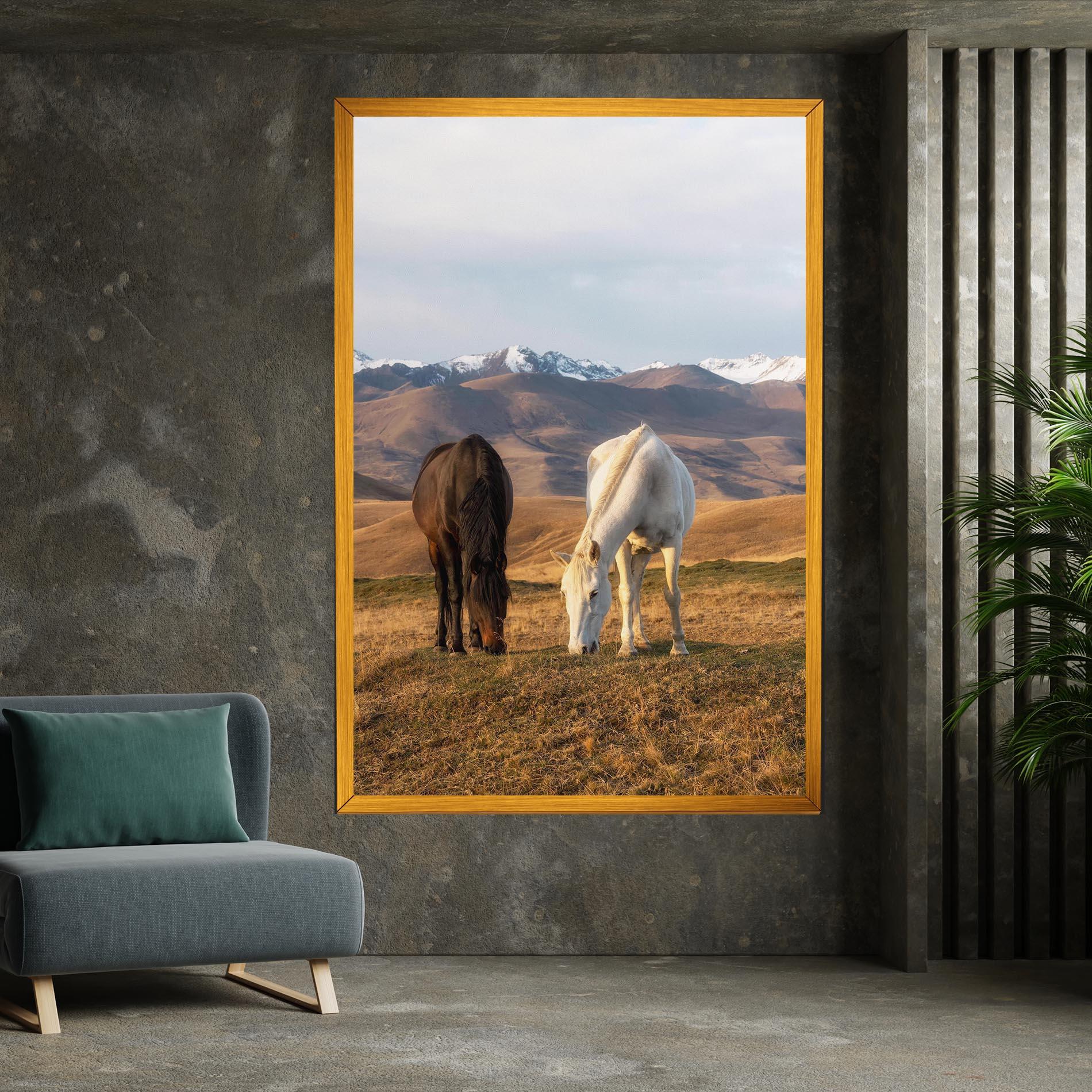 Obraz na Płótnie Mountain Horses mockup 7