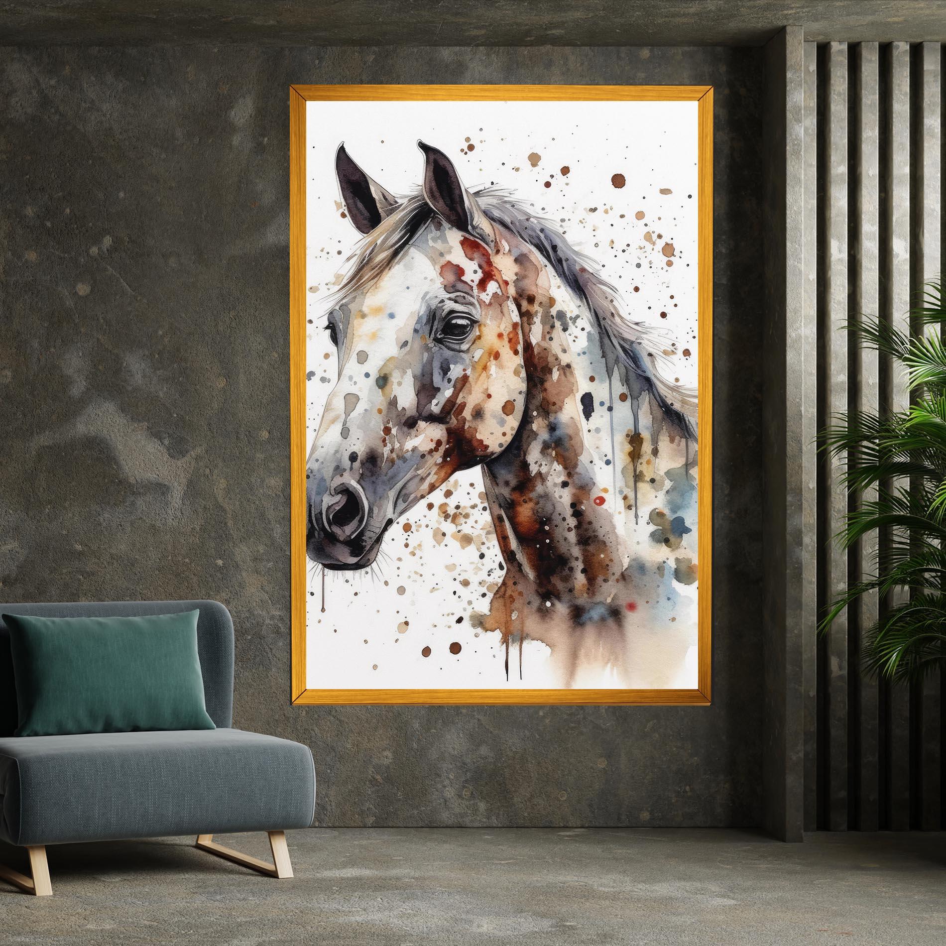 Obraz na Płótnie Watercolor Horse mockup 7