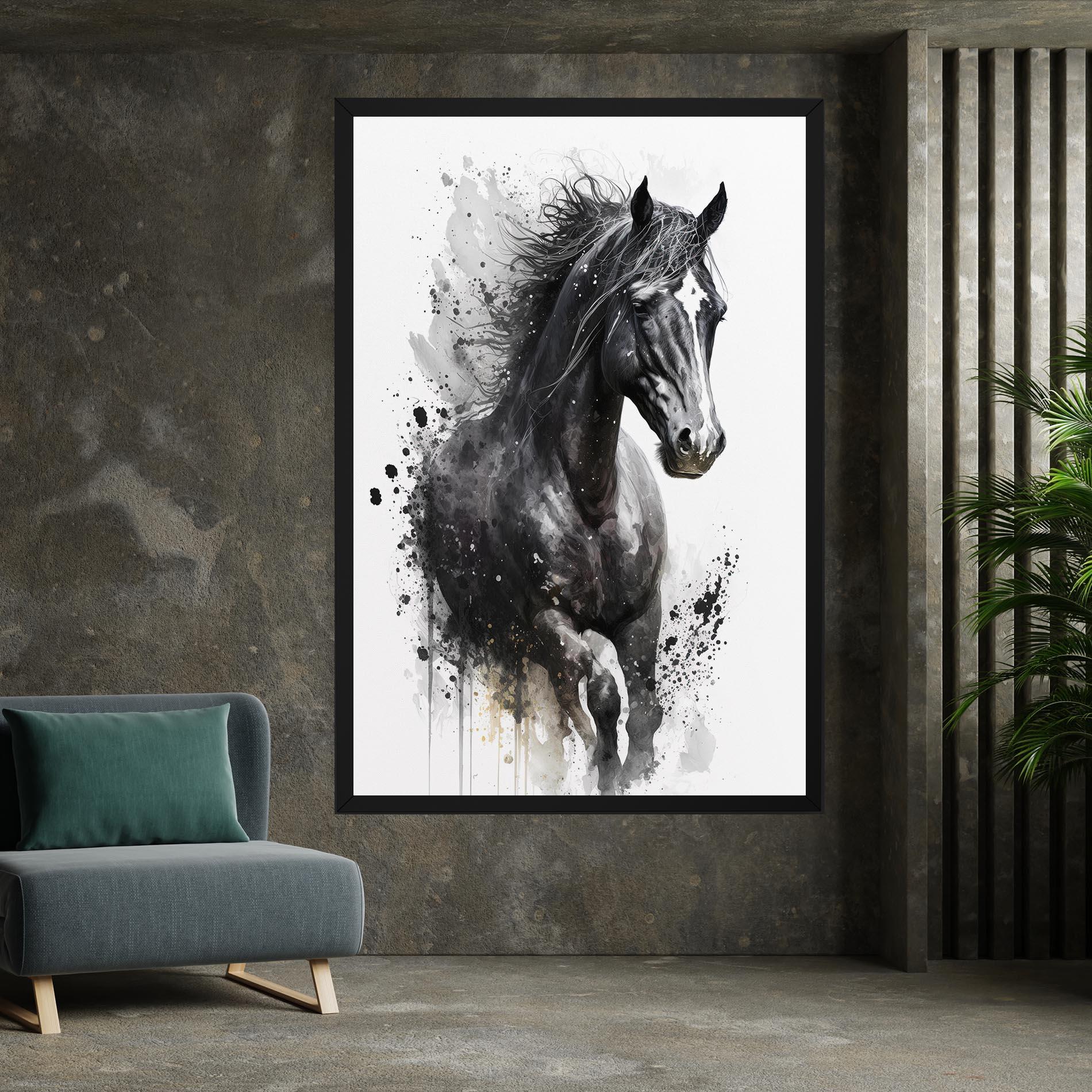 Obraz na Płótnie Black Horse mockup 7
