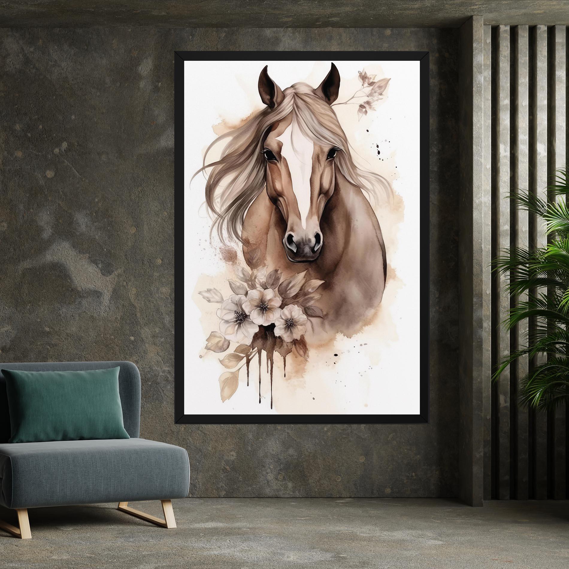Obraz na Płótnie Flower Brown Horse mockup 7