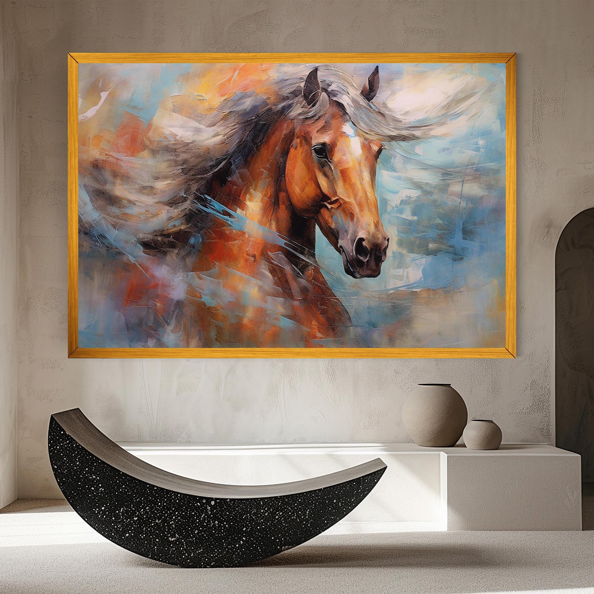 Obraz na Płótnie Beautiful Brown Horse mockup 8