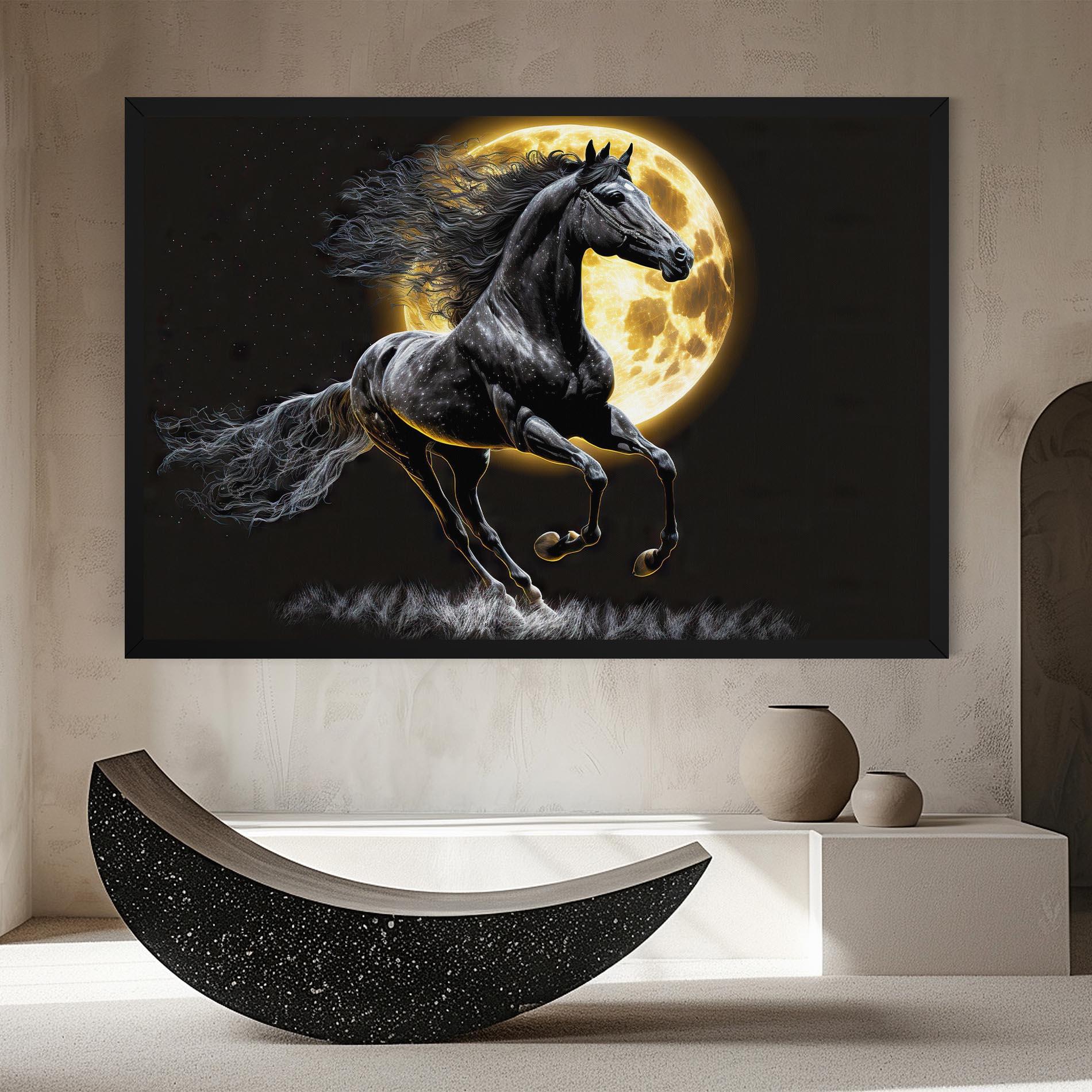 Obraz na Płótnie Gold Moon Horse mockup 8