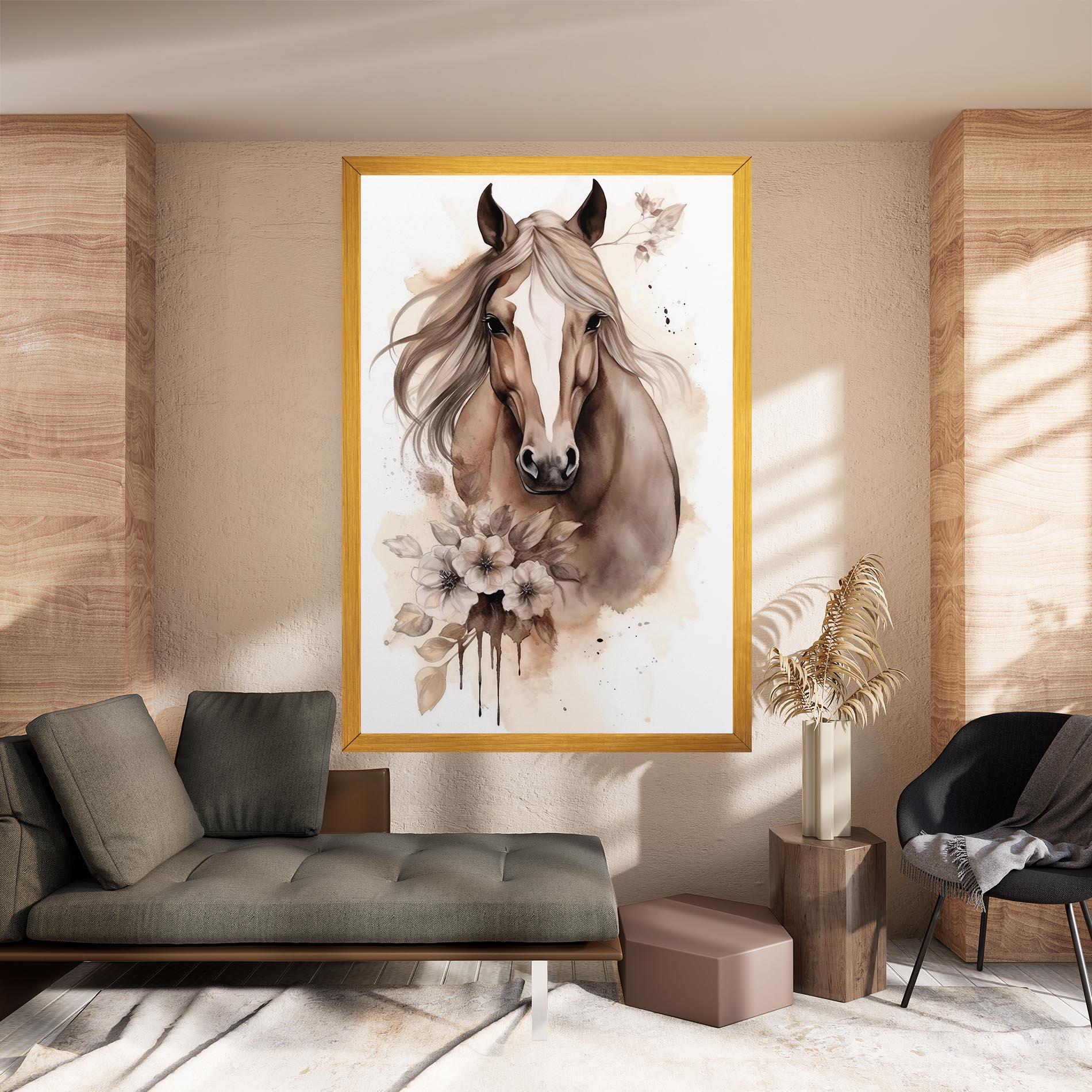 Obraz na Płótnie Flower Brown Horse mockup 8