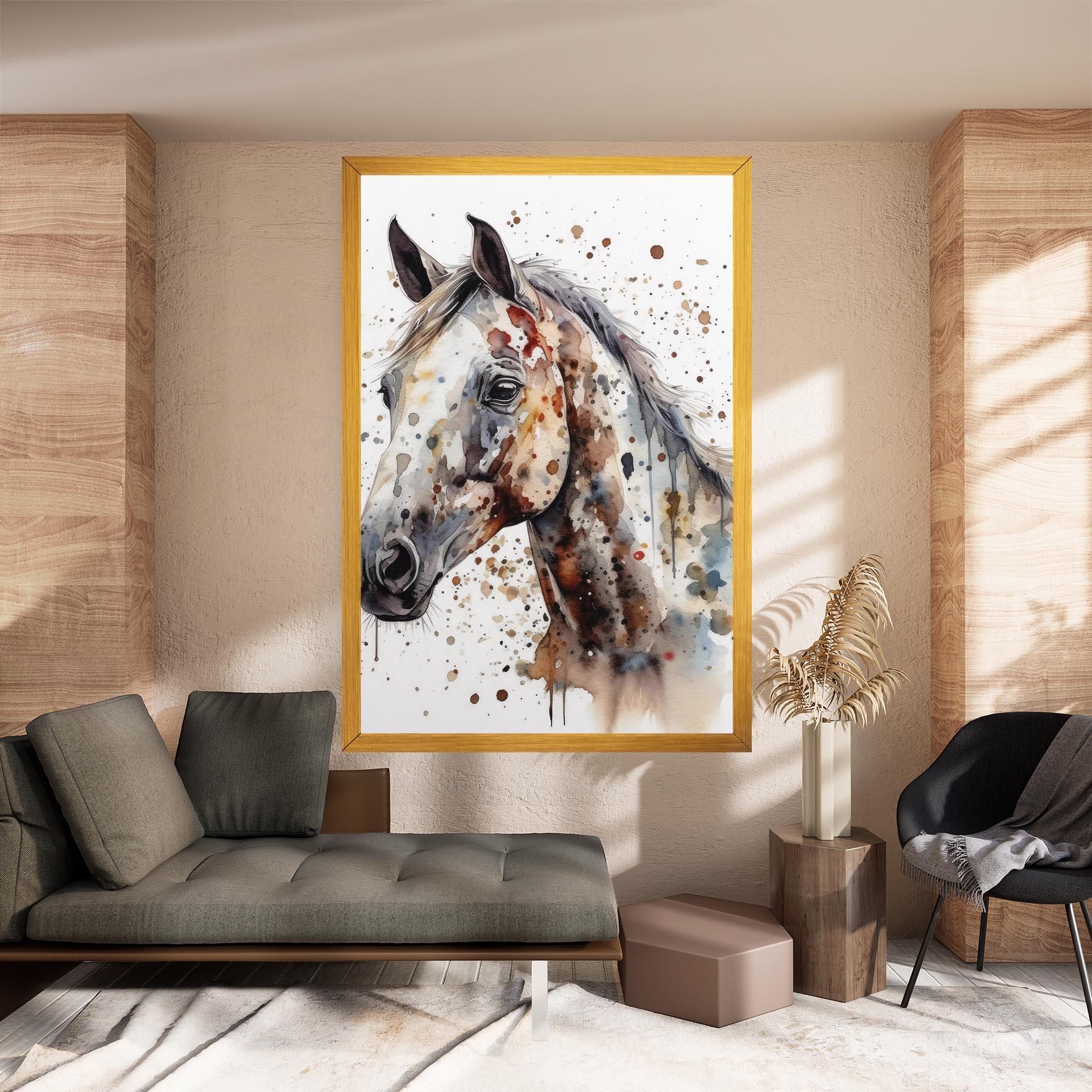 Obraz na Płótnie Watercolor Horse mockup 8