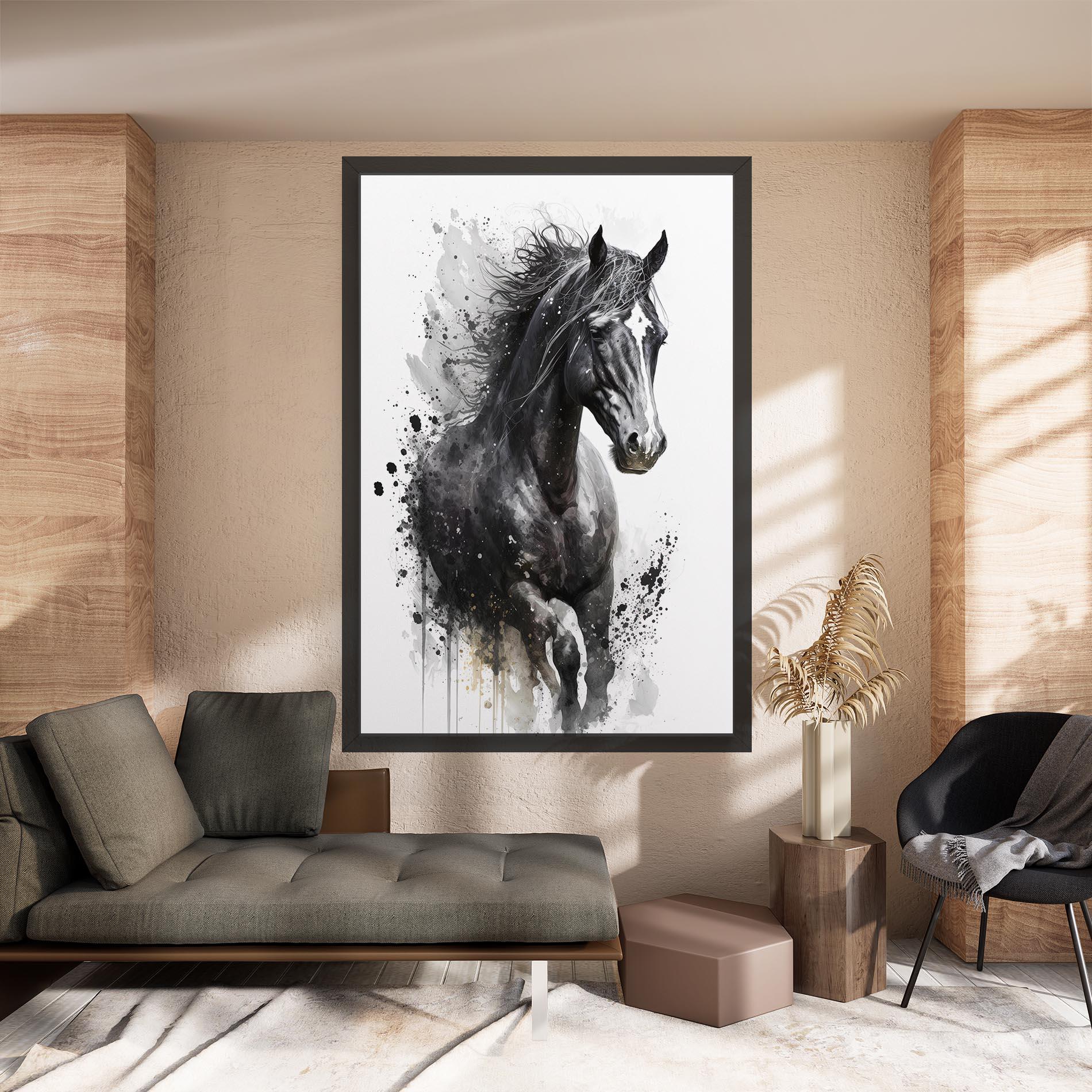 Obraz na Płótnie Black Horse mockup 8