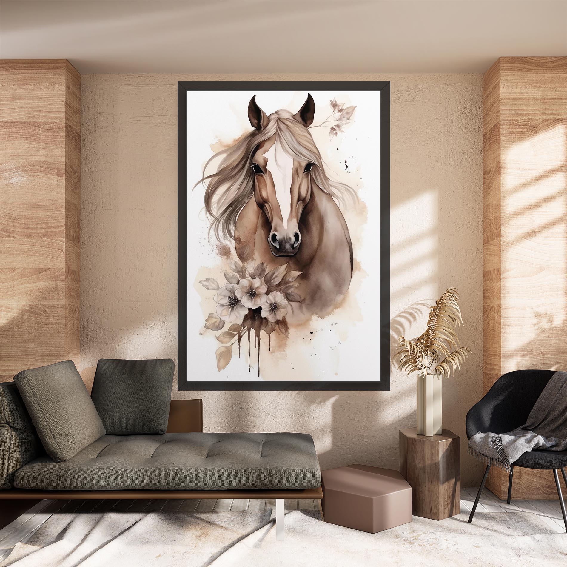 Obraz na Płótnie Flower Brown Horse mockup 8