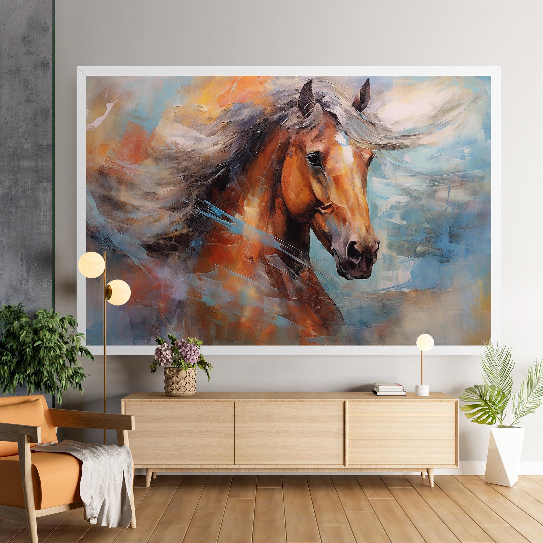 Obraz na Płótnie Beautiful Brown Horse mockup 9