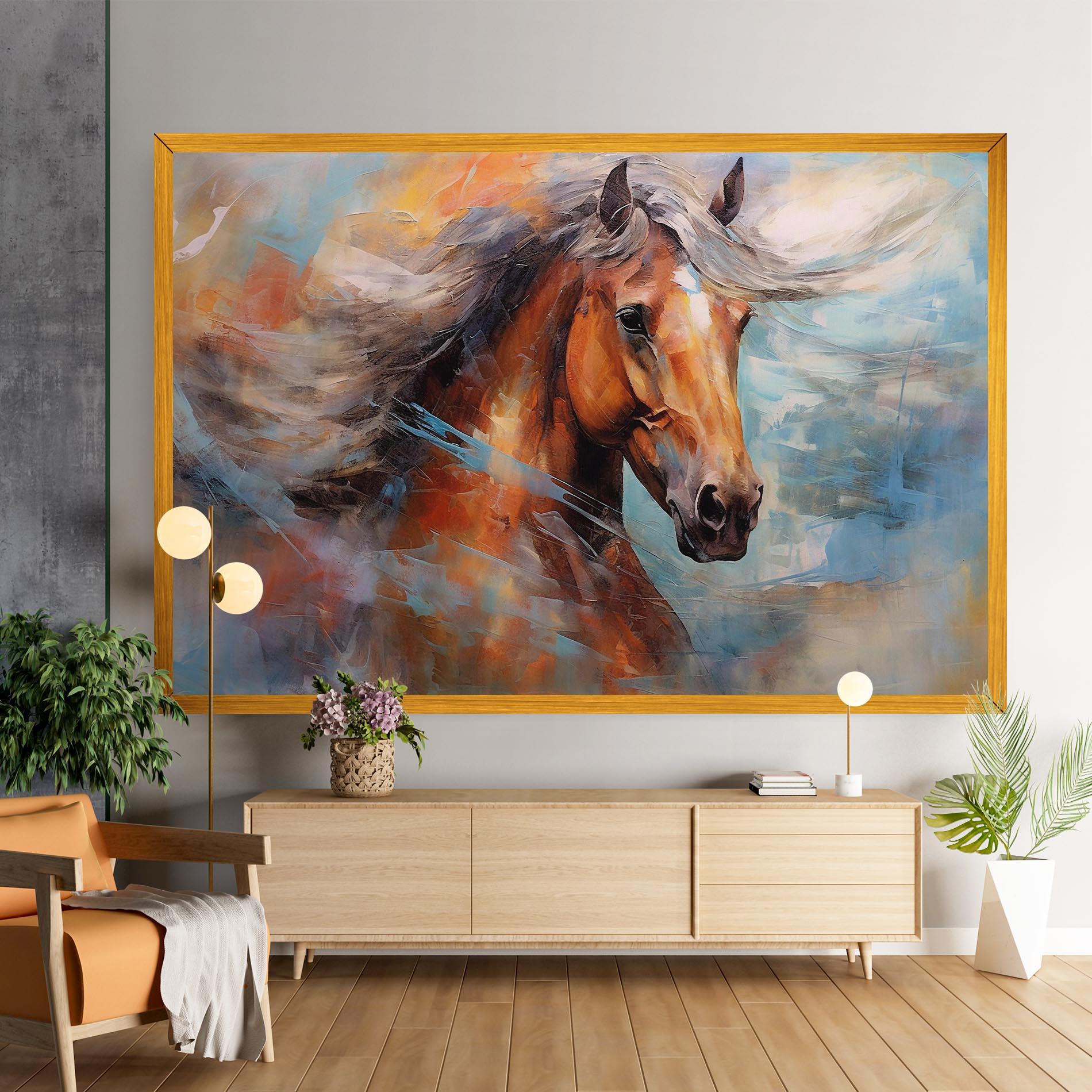 Obraz na Płótnie Beautiful Brown Horse mockup 9