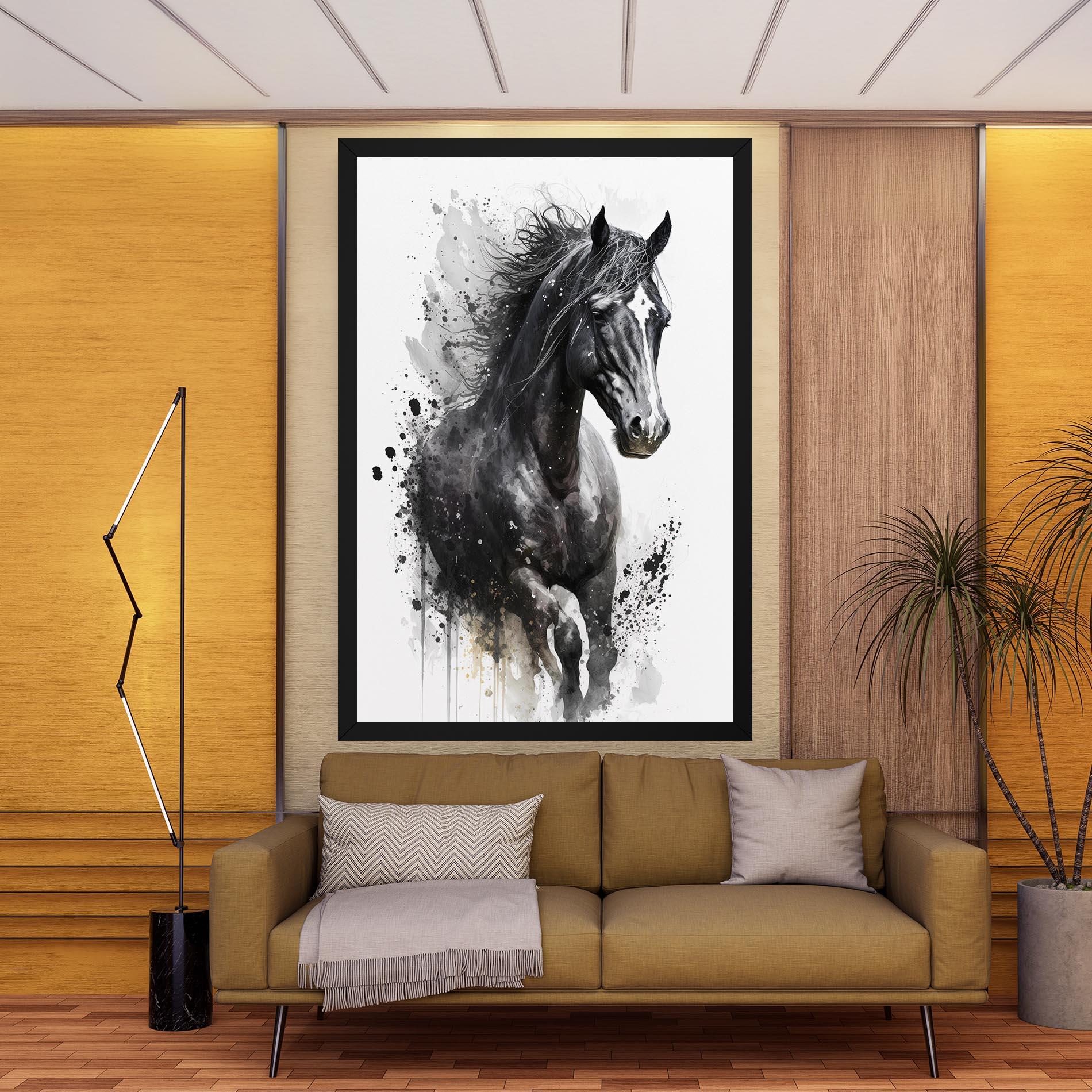 Obraz na Płótnie Black Horse mockup 9