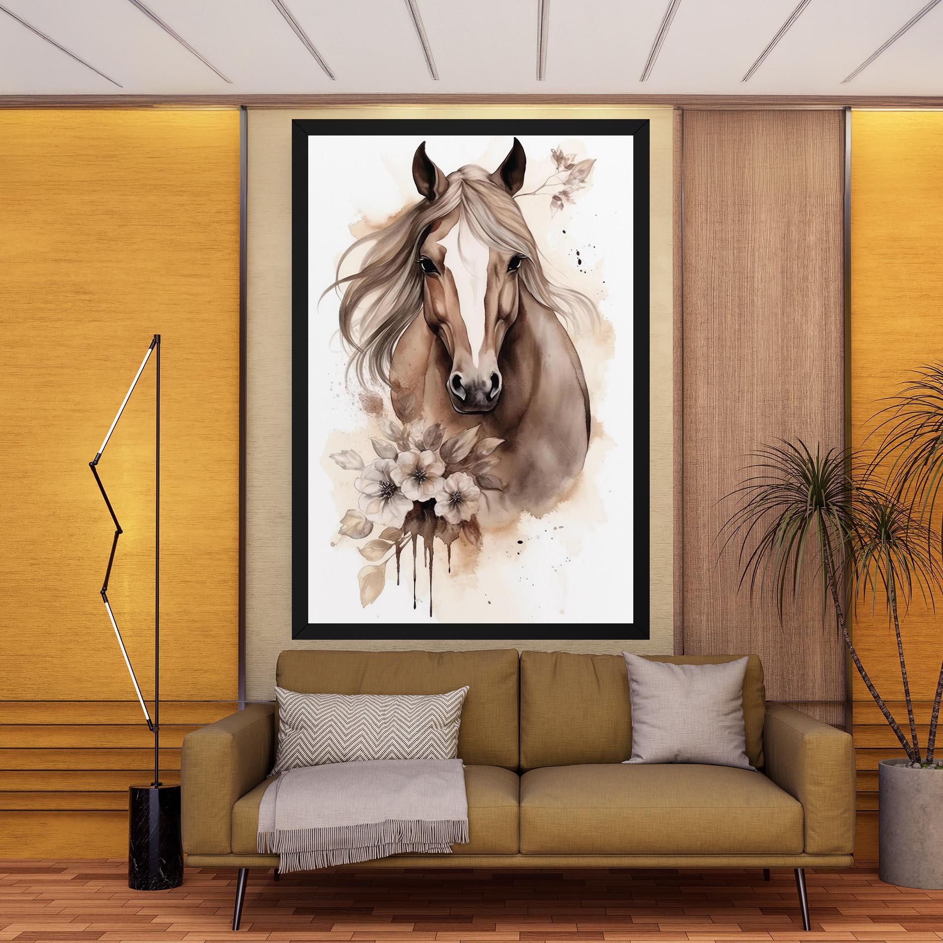 Obraz na Płótnie Flower Brown Horse mockup 9