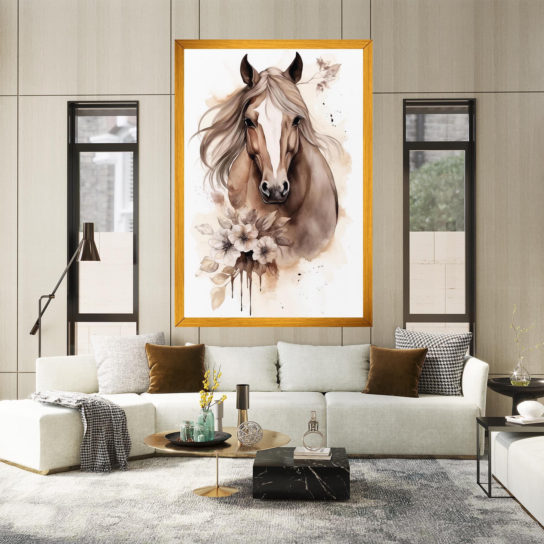 Obraz na Płótnie Flower Brown Horse mockup 2