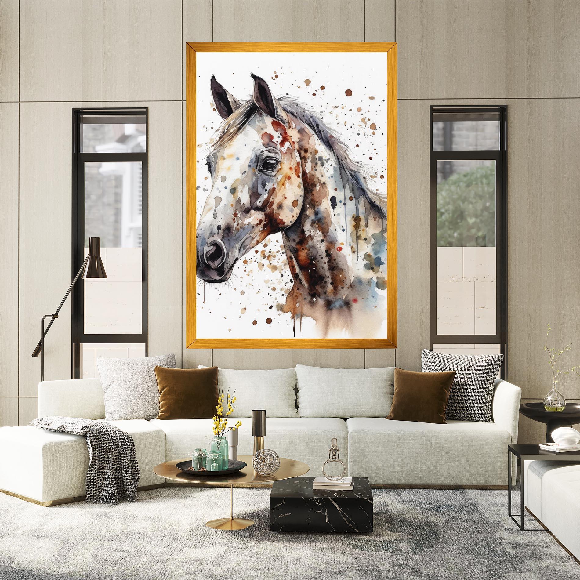 Obraz na Płótnie Watercolor Horse mockup 2