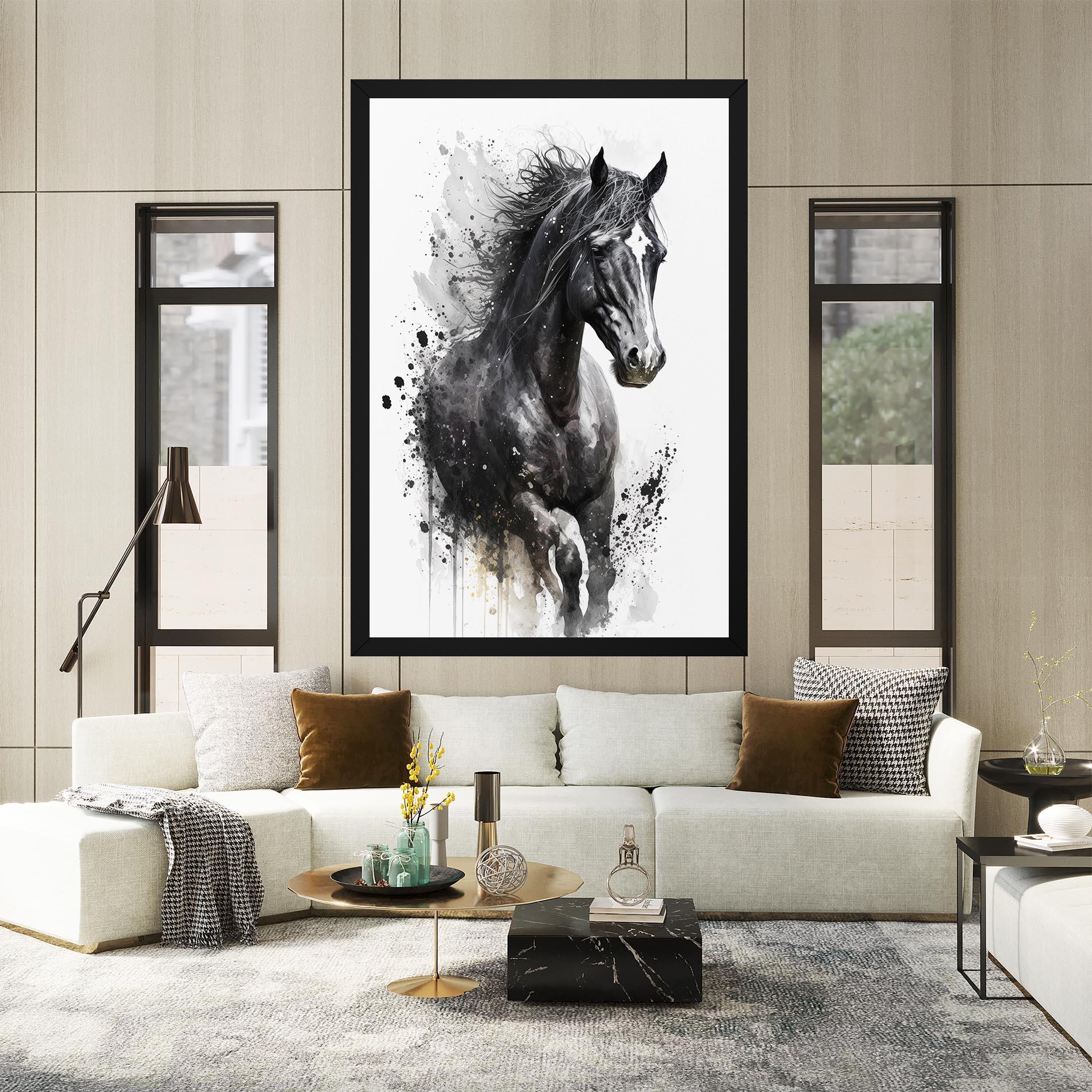 Obraz na Płótnie Black Horse mockup 2
