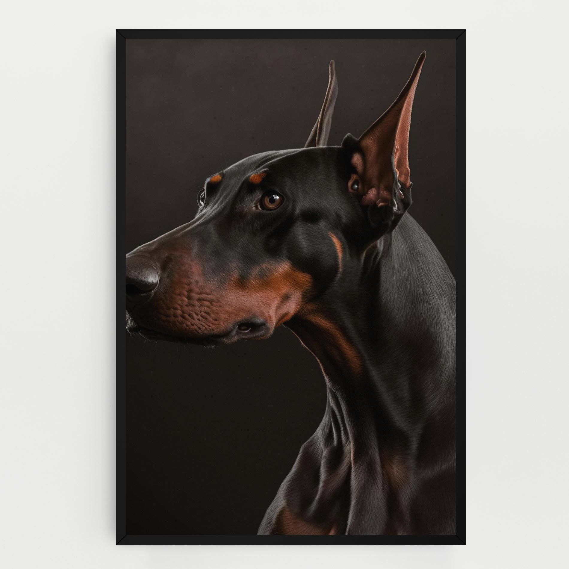 Obraz na Płótnie Doberman Dog Portrait mockup 0