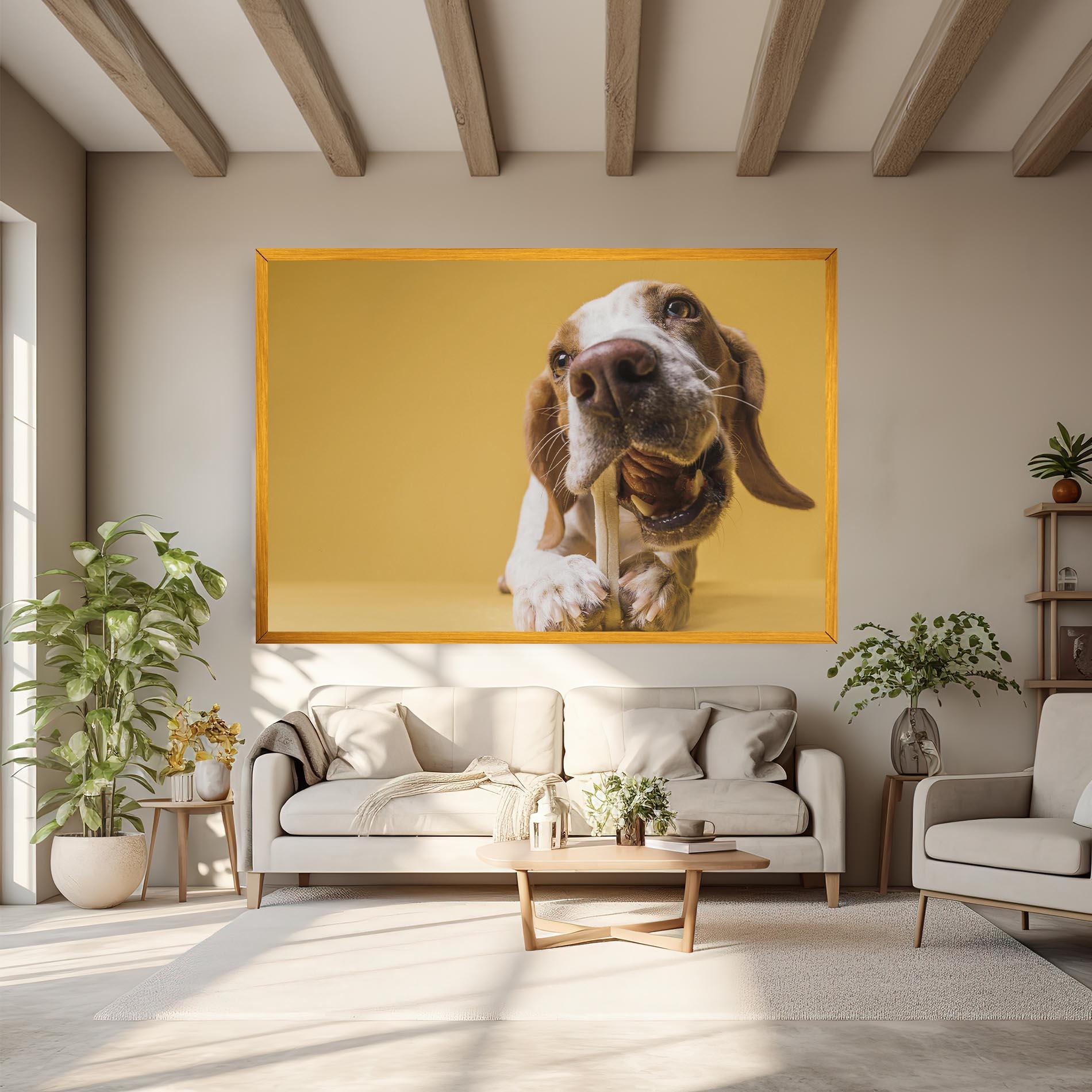 Obraz na Płótnie Dog Eating Bone mockup 6