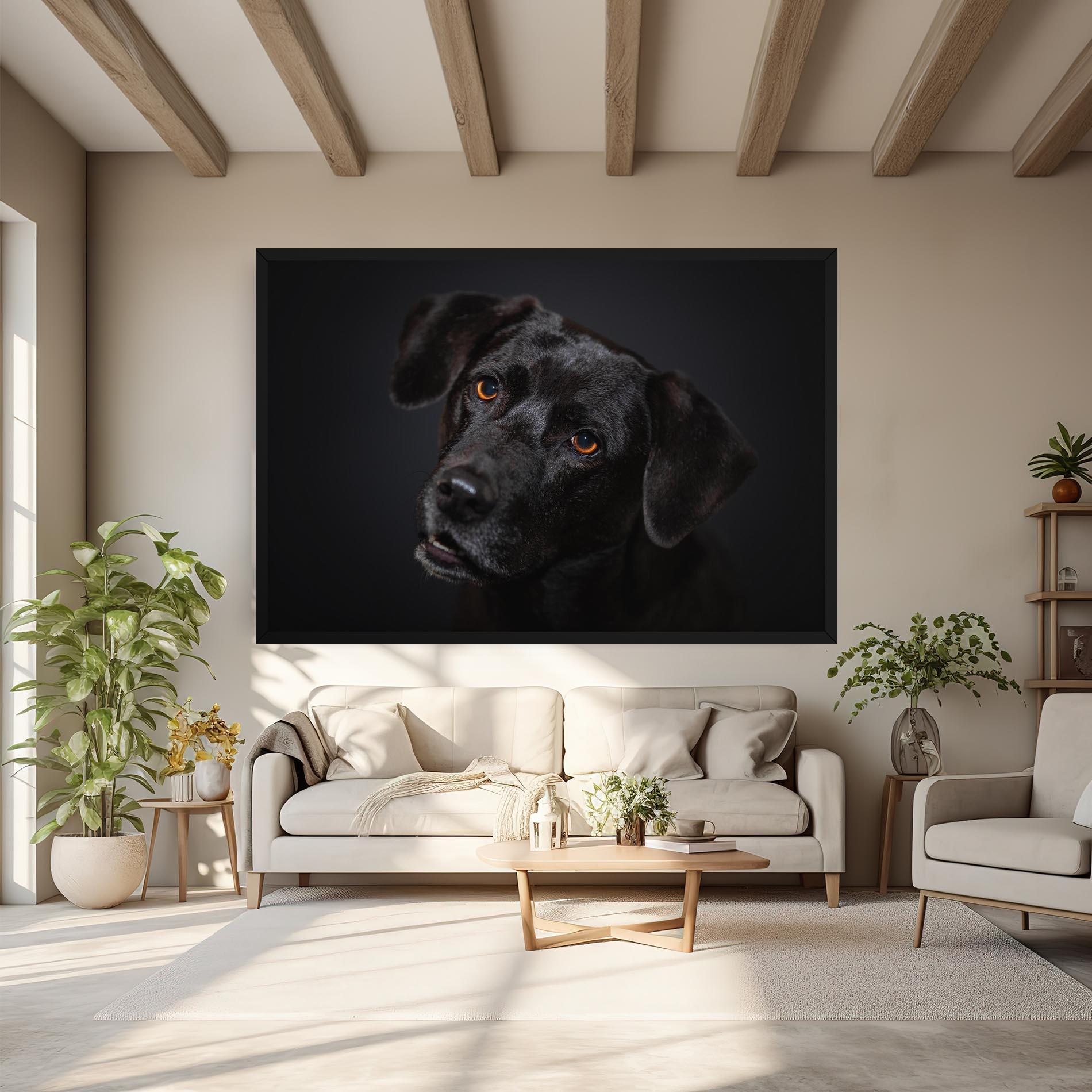 Obraz na Płótnie Black Dog Portrait mockup 6