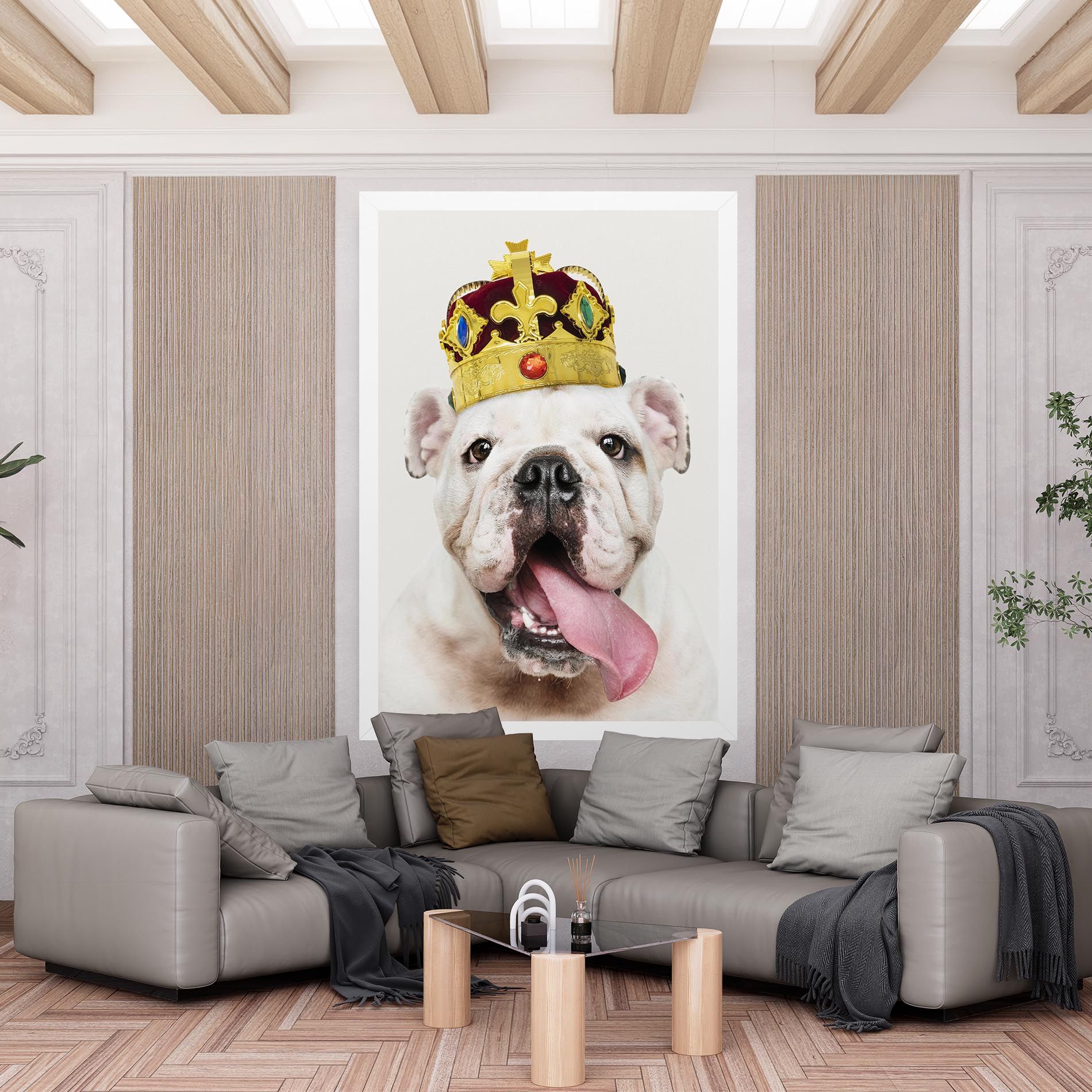 Bulldog Wearing Crown mockup 6