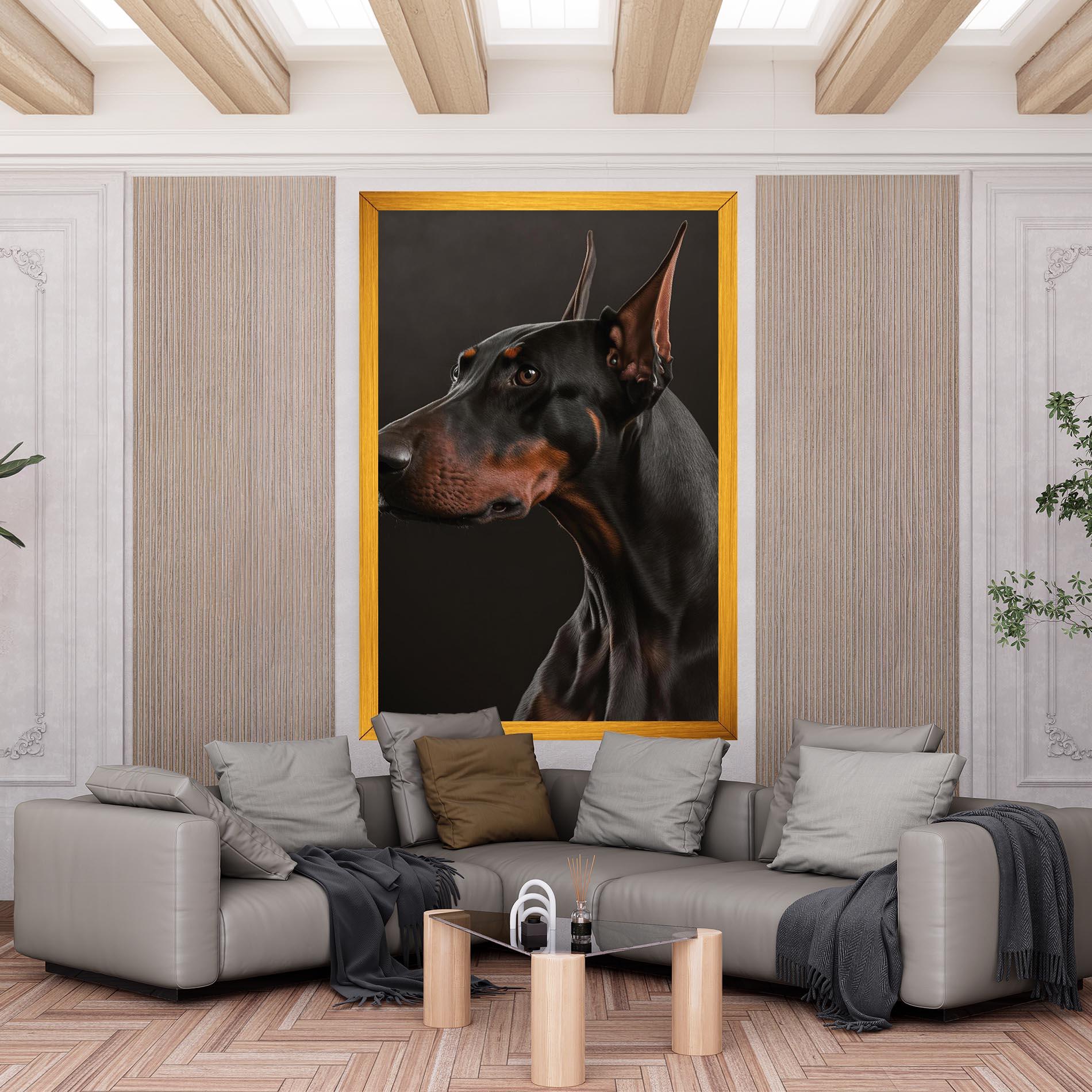 Obraz na Płótnie Doberman Dog Portrait mockup 6