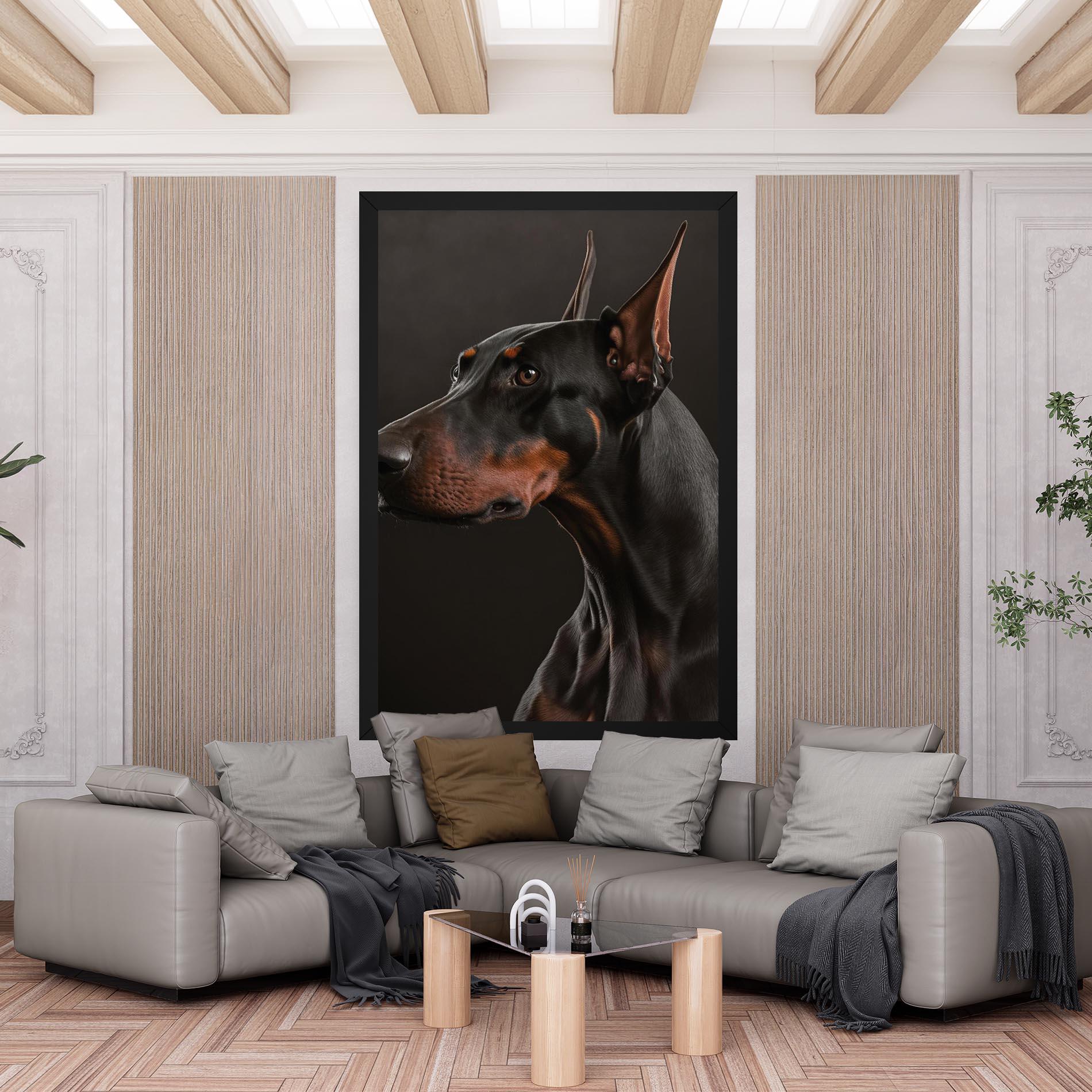 Obraz na Płótnie Doberman Dog Portrait mockup 6