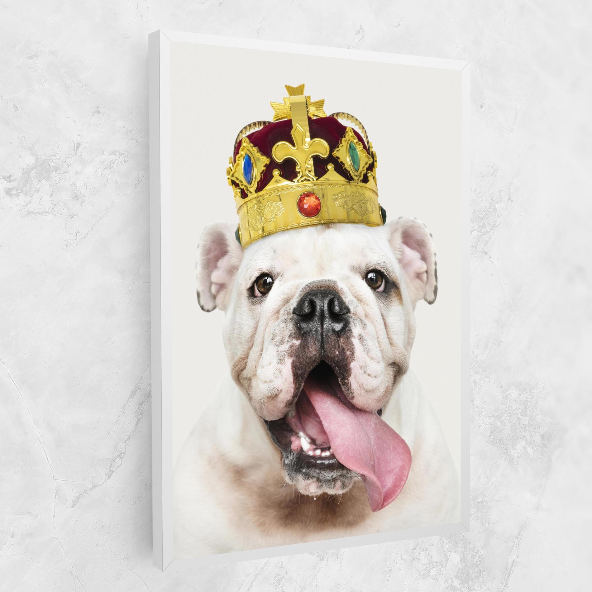 Obraz na Płótnie Bulldog Wearing Crown mockup 1