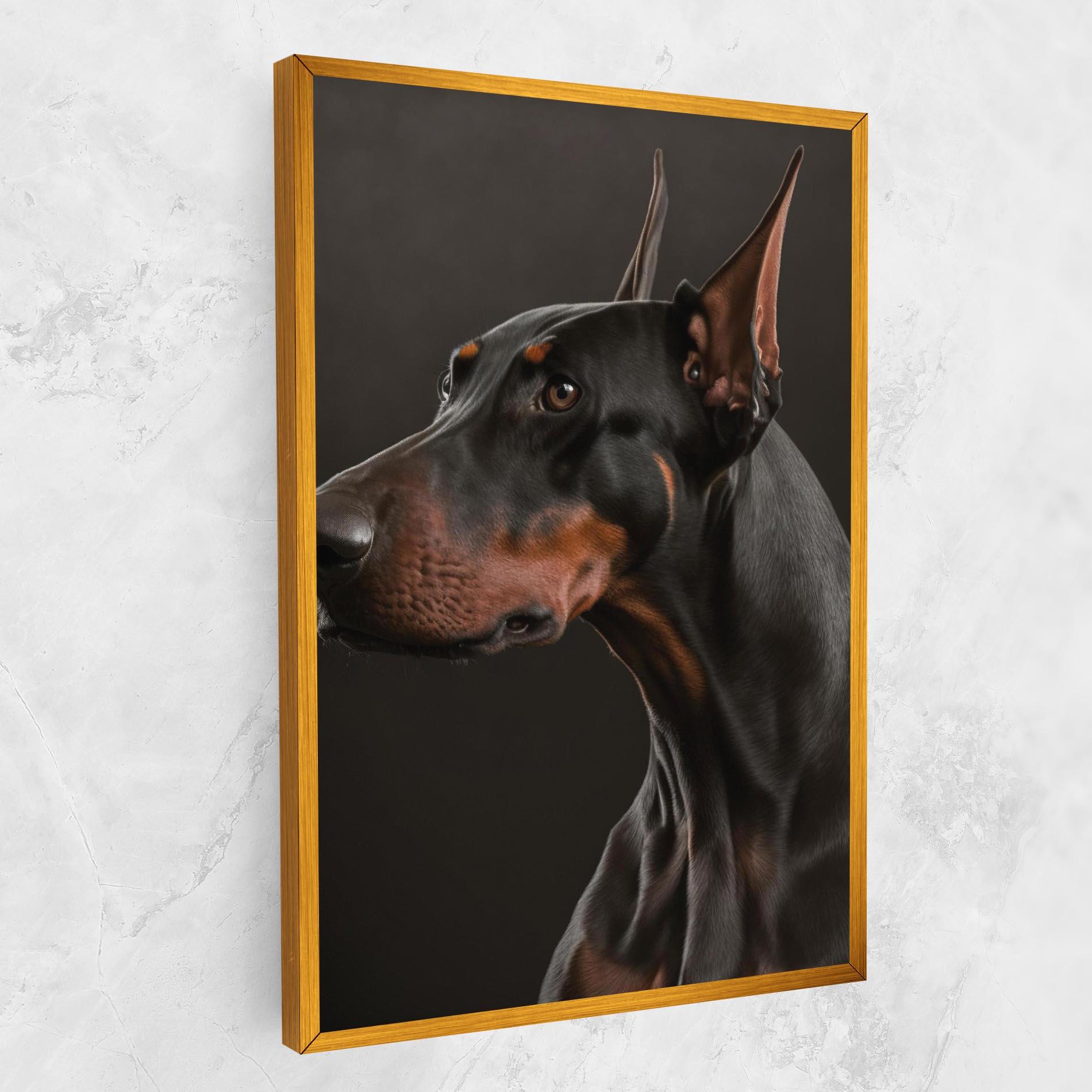 Obraz na Płótnie Doberman Dog Portrait mockup 1
