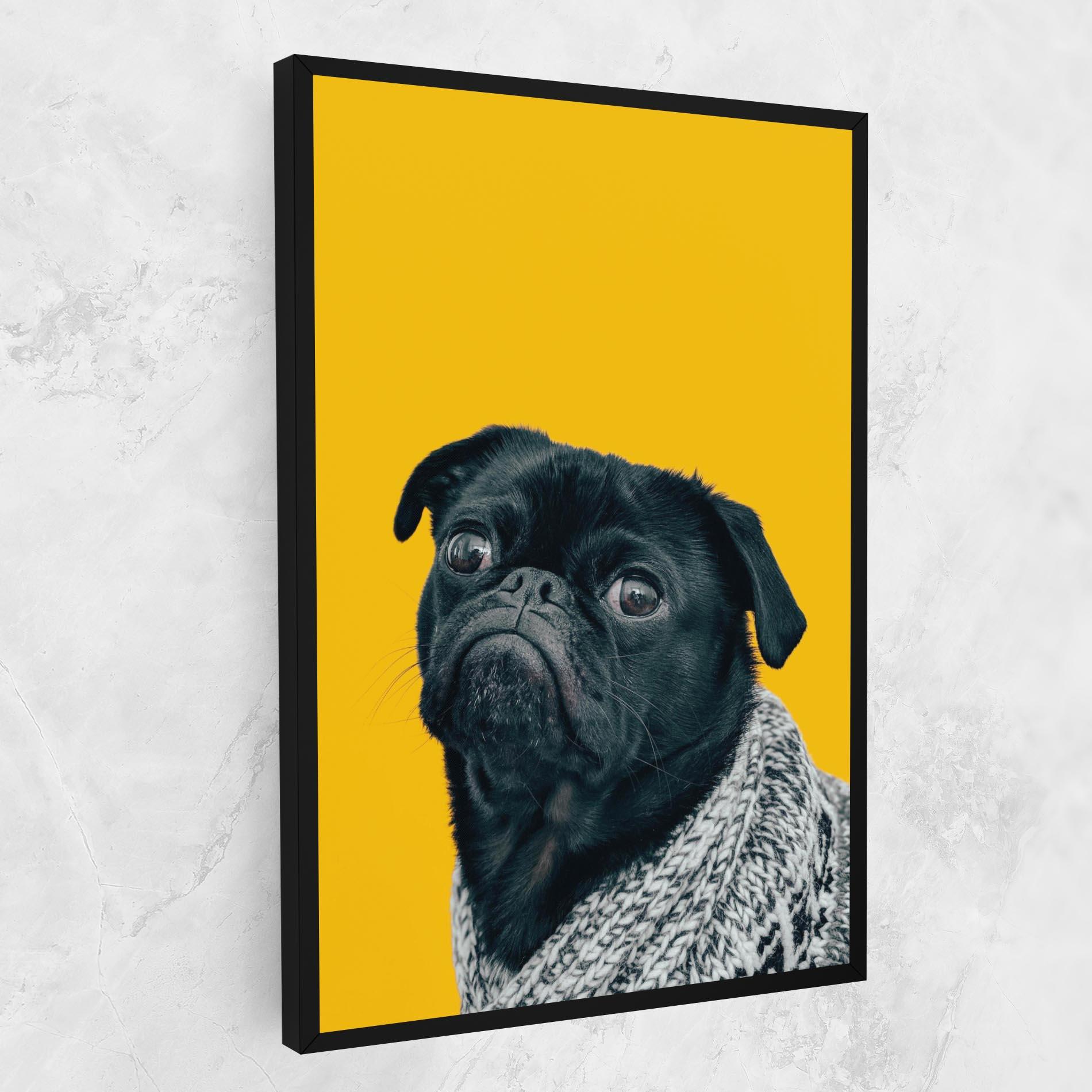 Obraz na Płótnie Black Pug mockup 1