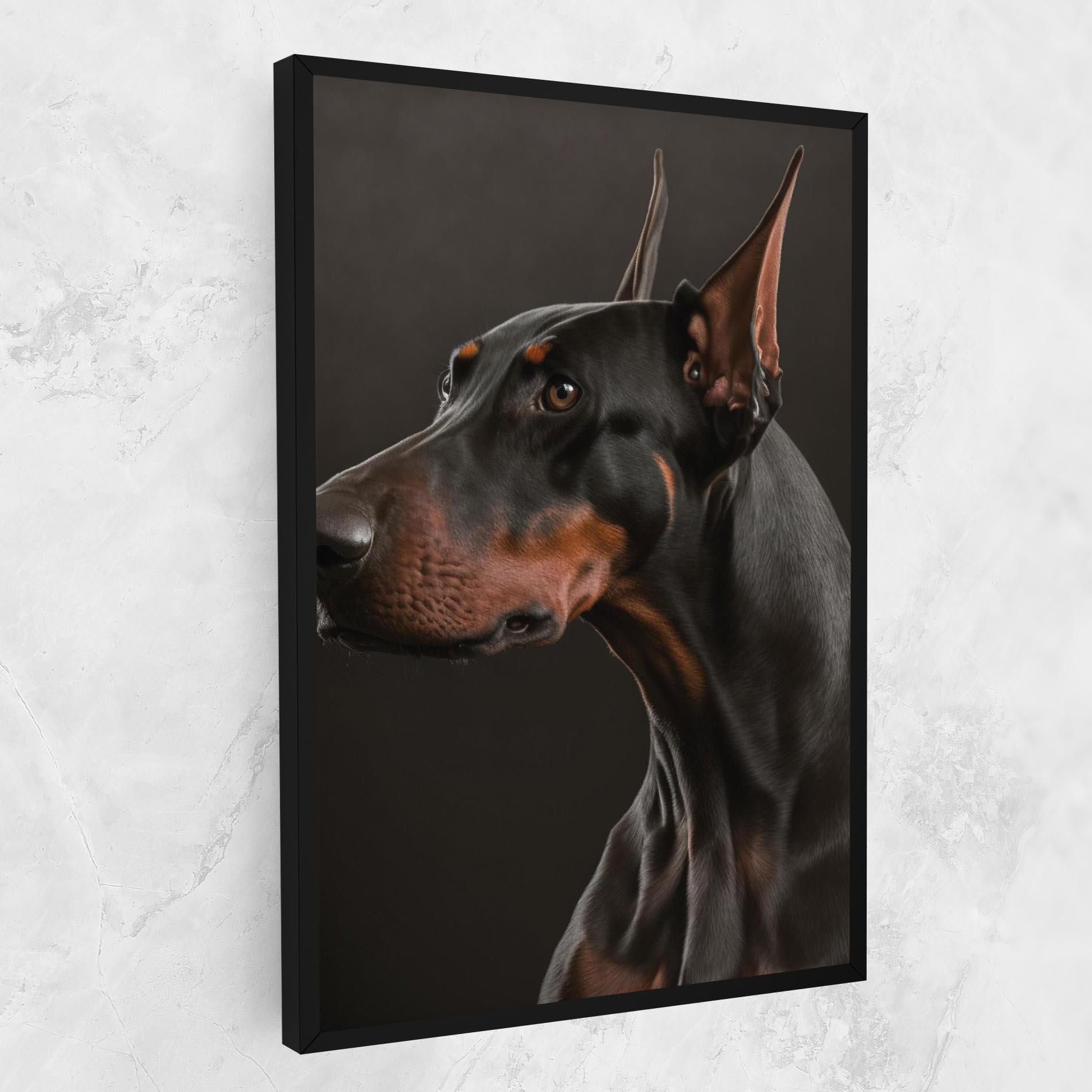 Obraz na Płótnie Doberman Dog Portrait mockup 1