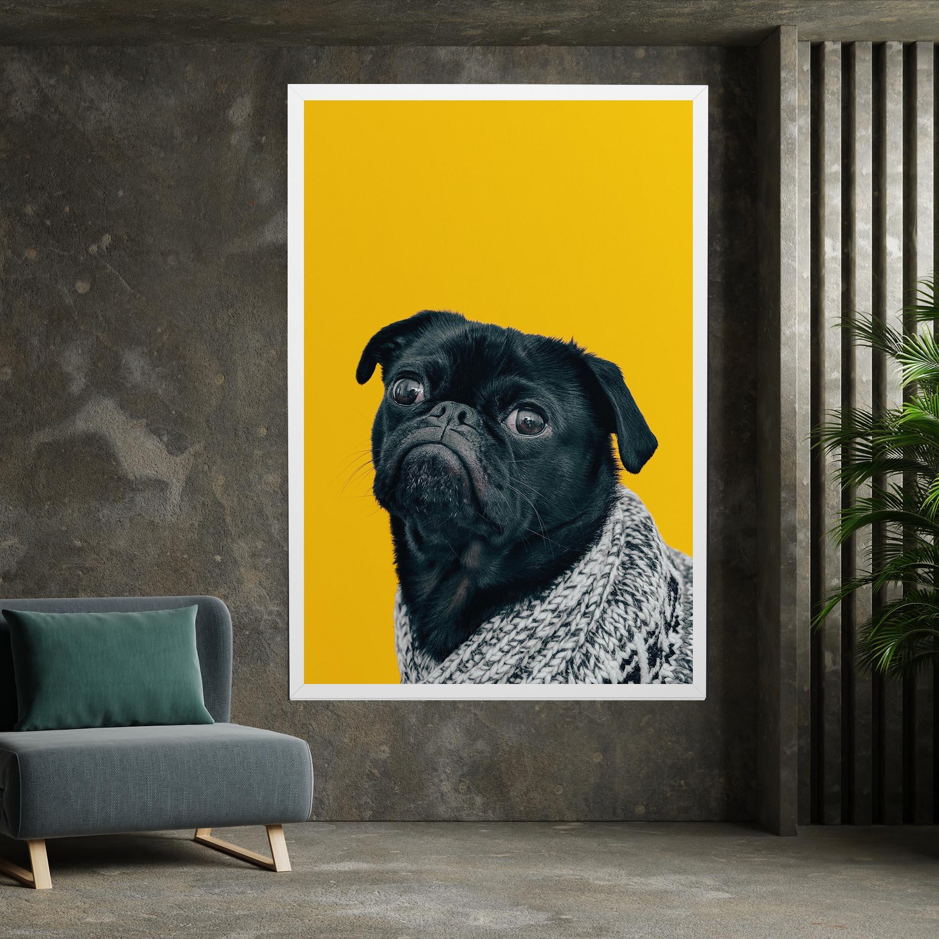Obraz na Płótnie Black Pug mockup 7