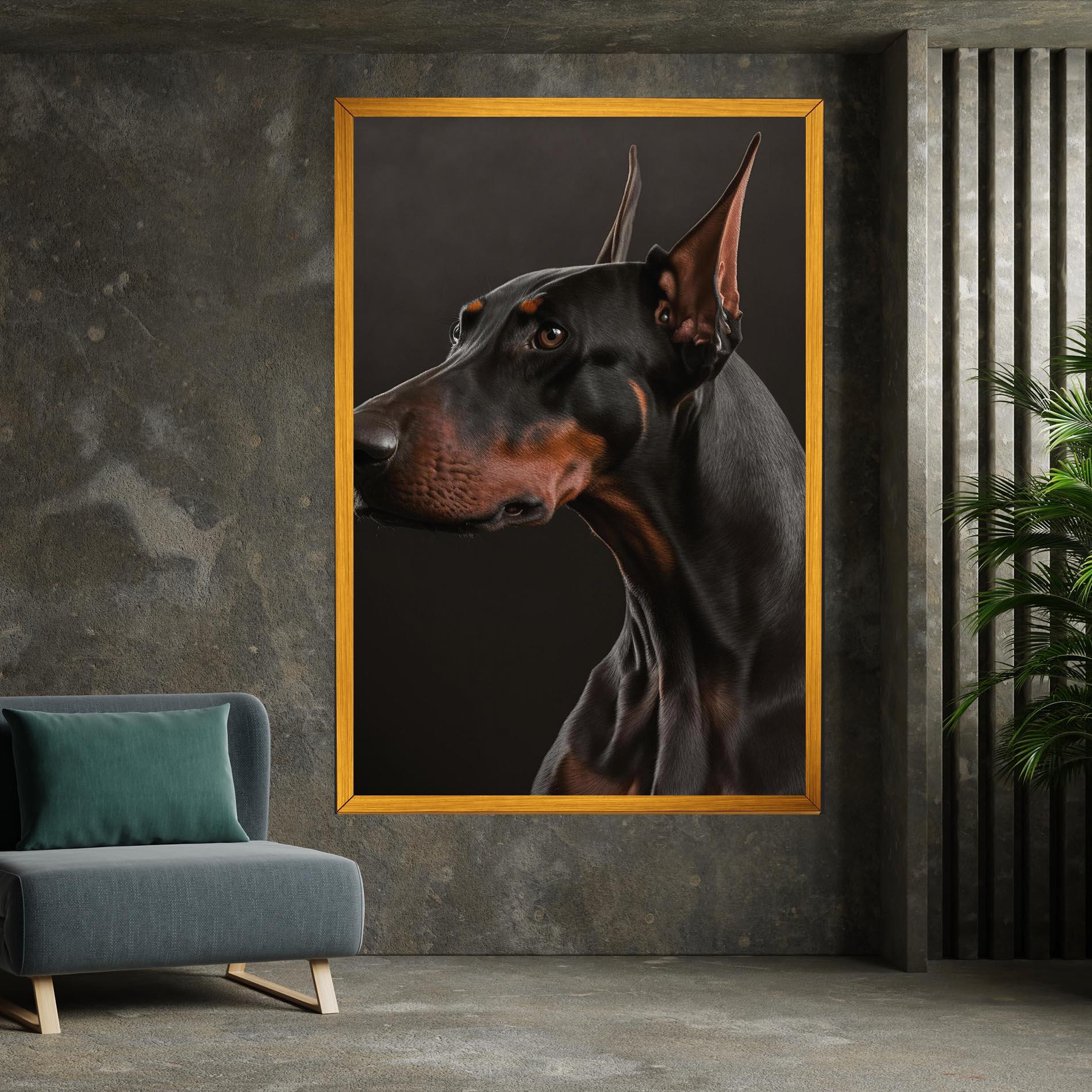Obraz na Płótnie Doberman Dog Portrait mockup 7