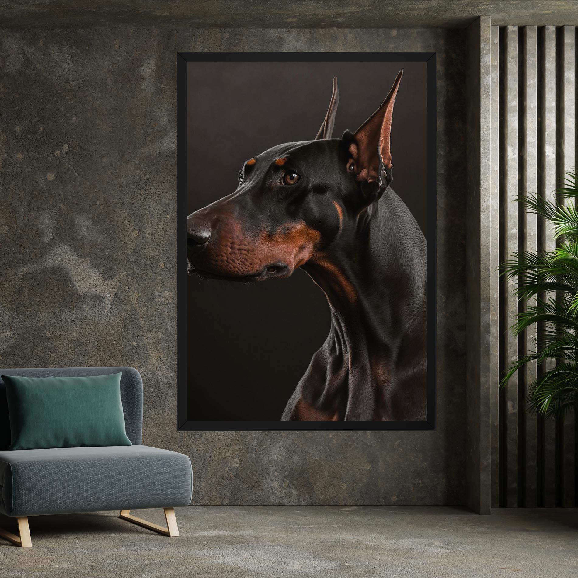 Obraz na Płótnie Doberman Dog Portrait mockup 7
