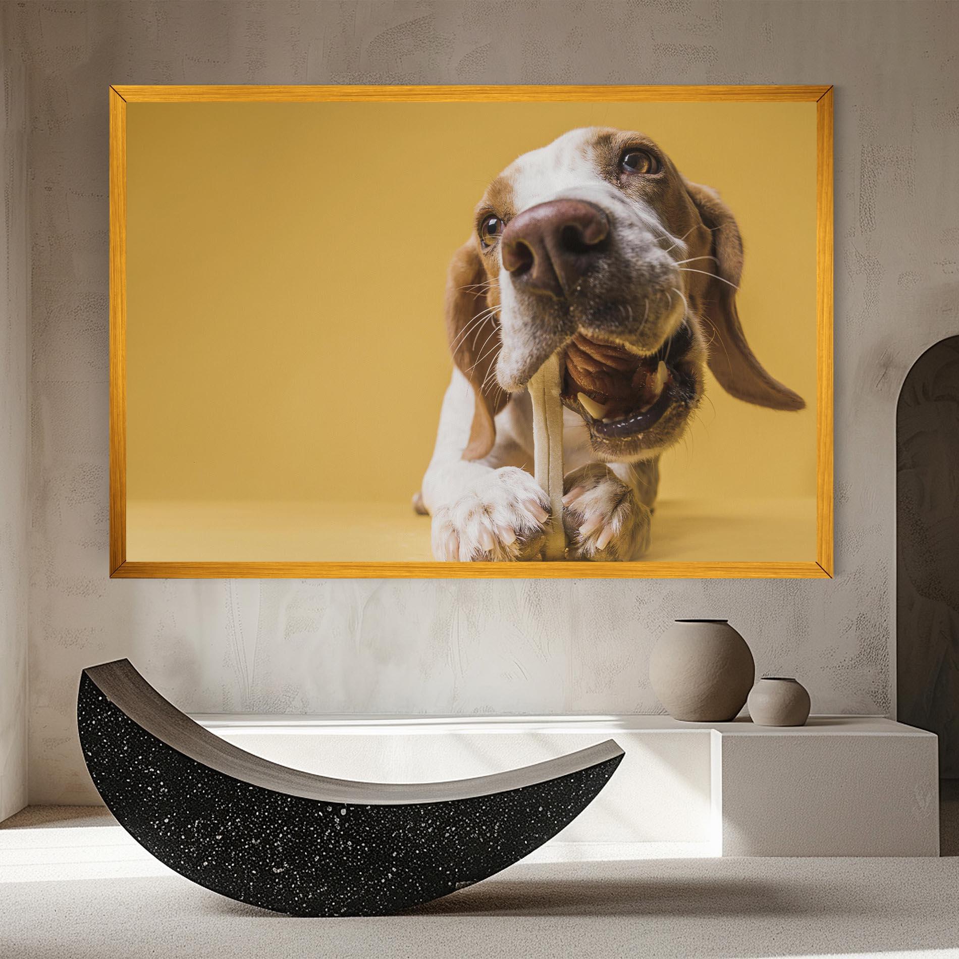 Obraz na Płótnie Dog Eating Bone mockup 8