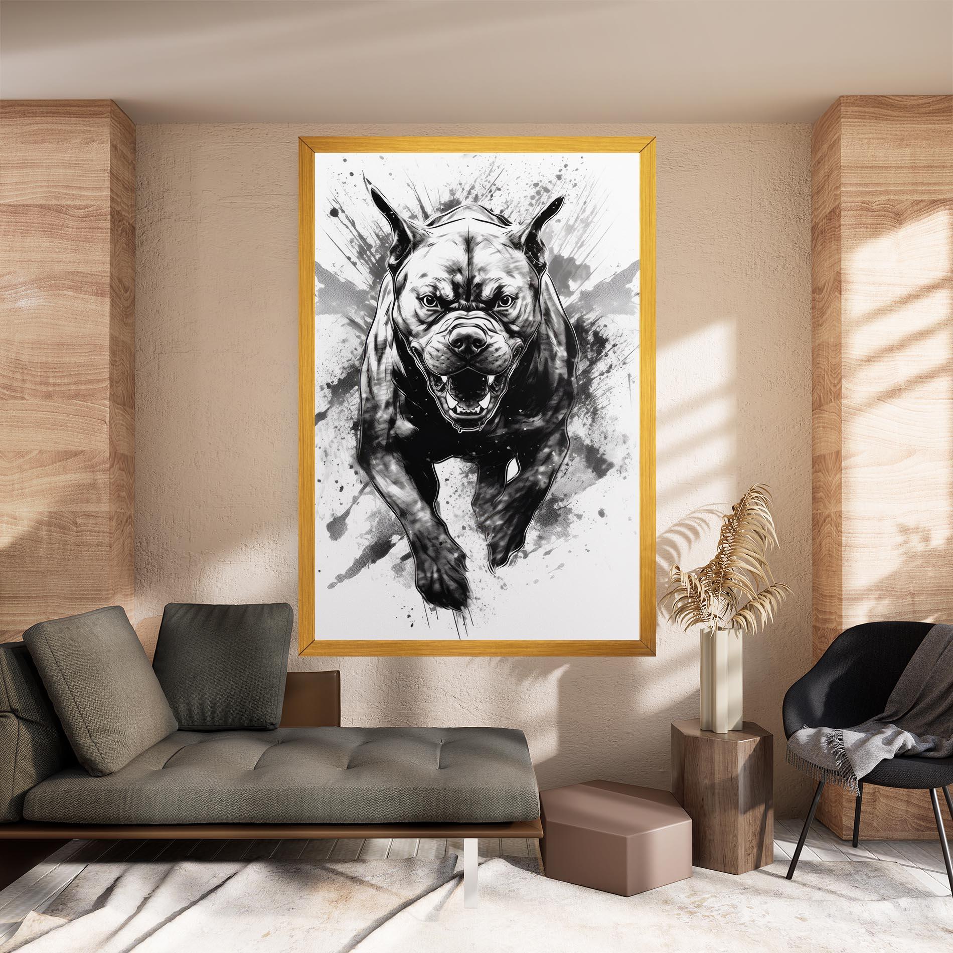 Obraz na Płótnie Angry Dog Jump mockup 8