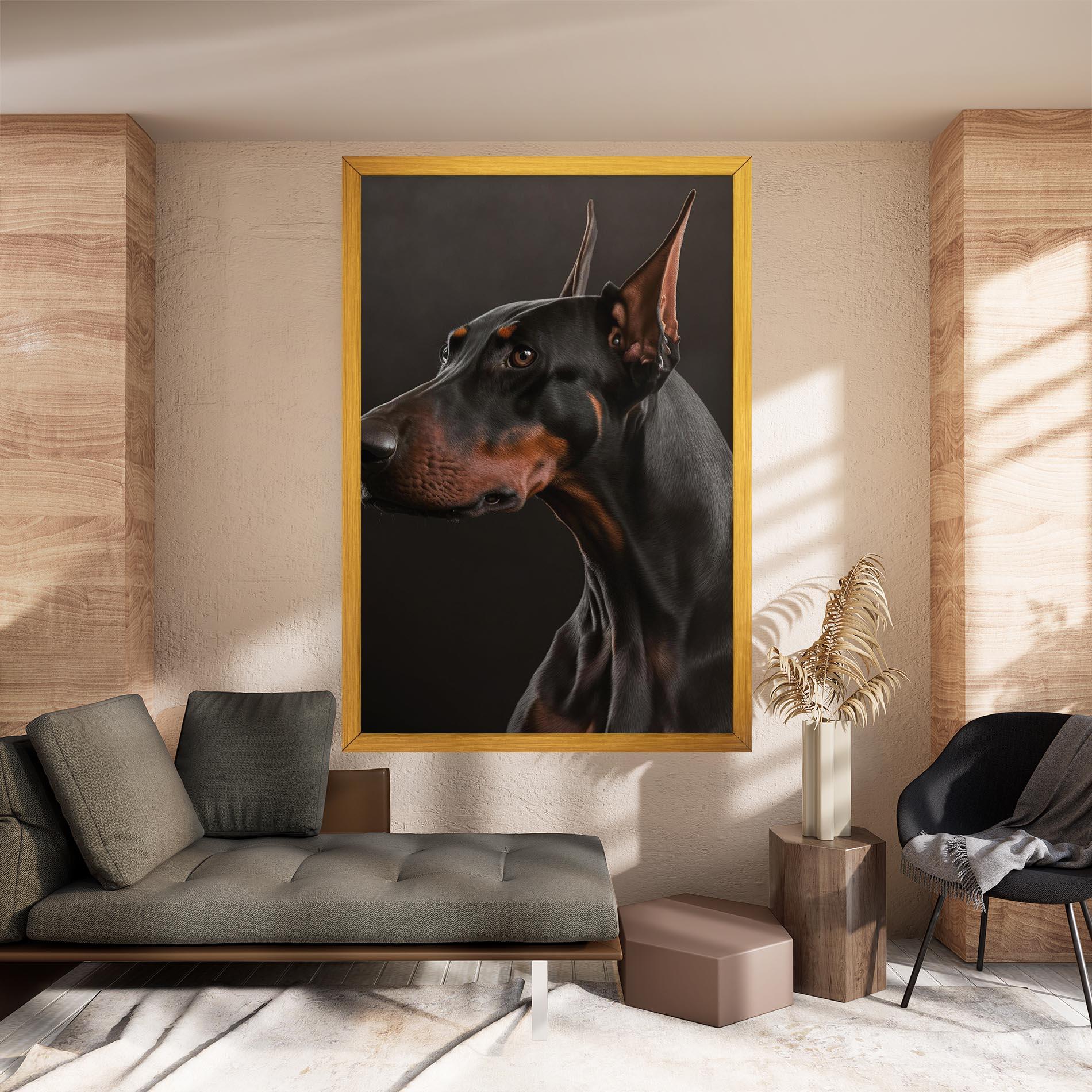 Obraz na Płótnie Doberman Dog Portrait mockup 8
