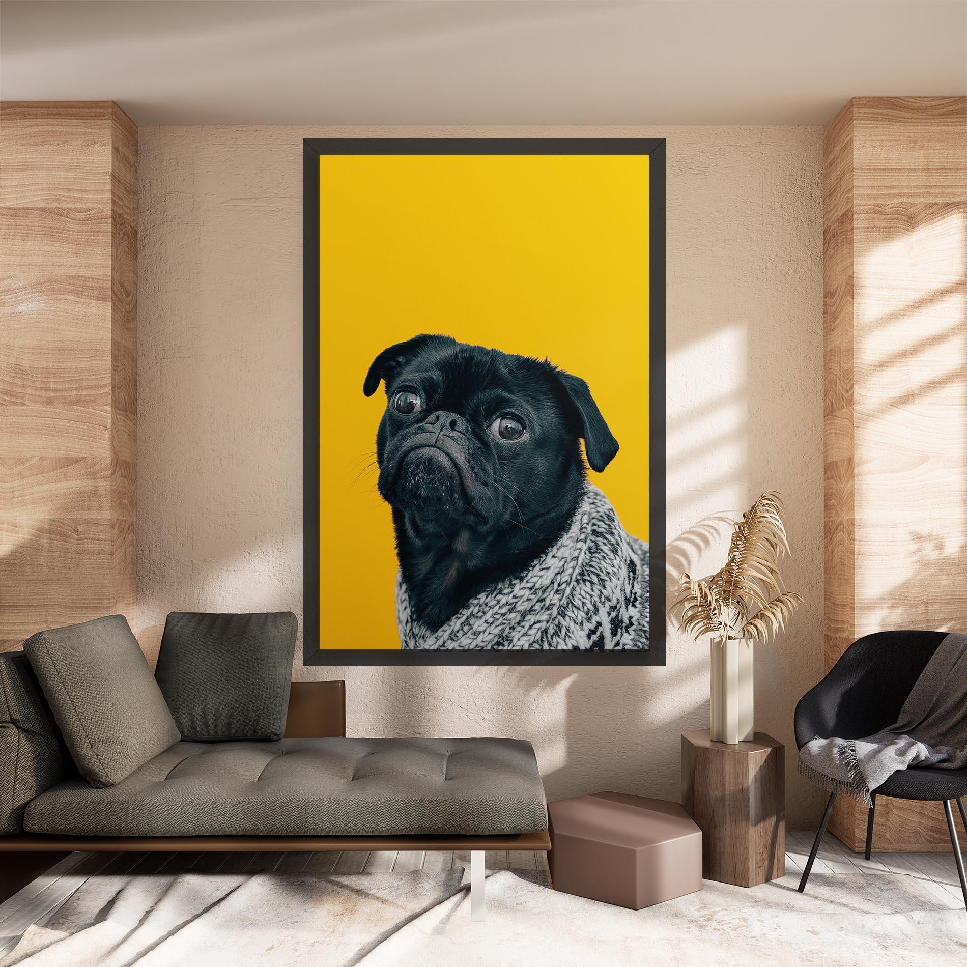 Obraz na Płótnie Black Pug mockup 8