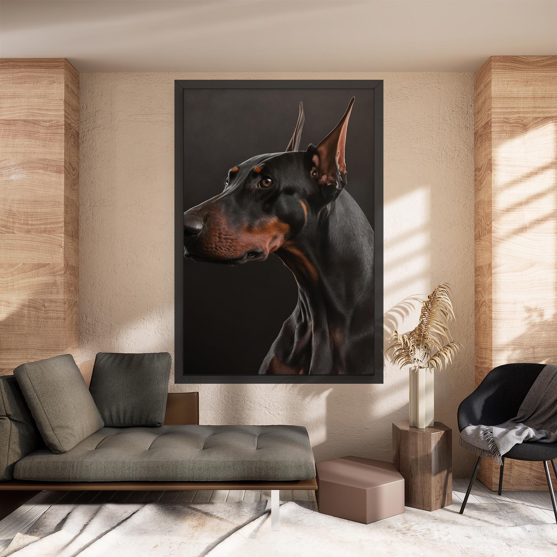 Obraz na Płótnie Doberman Dog Portrait mockup 8