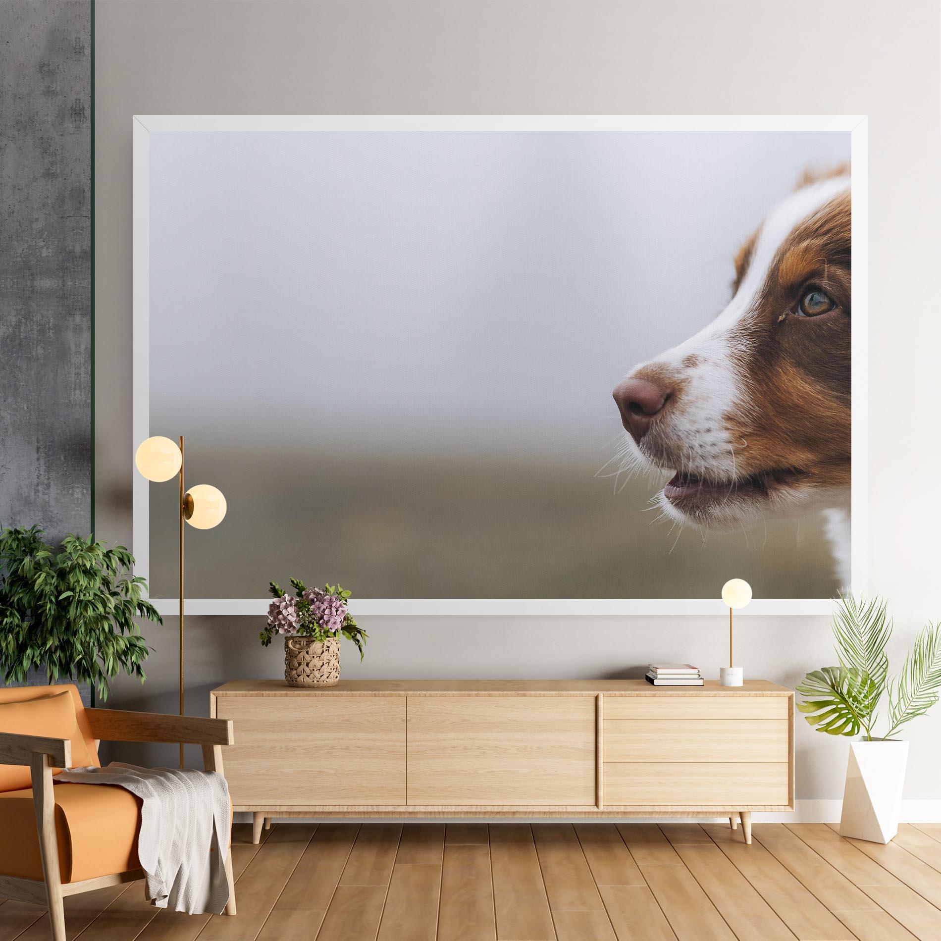 Obraz na Płótnie Brown White Dog mockup 9