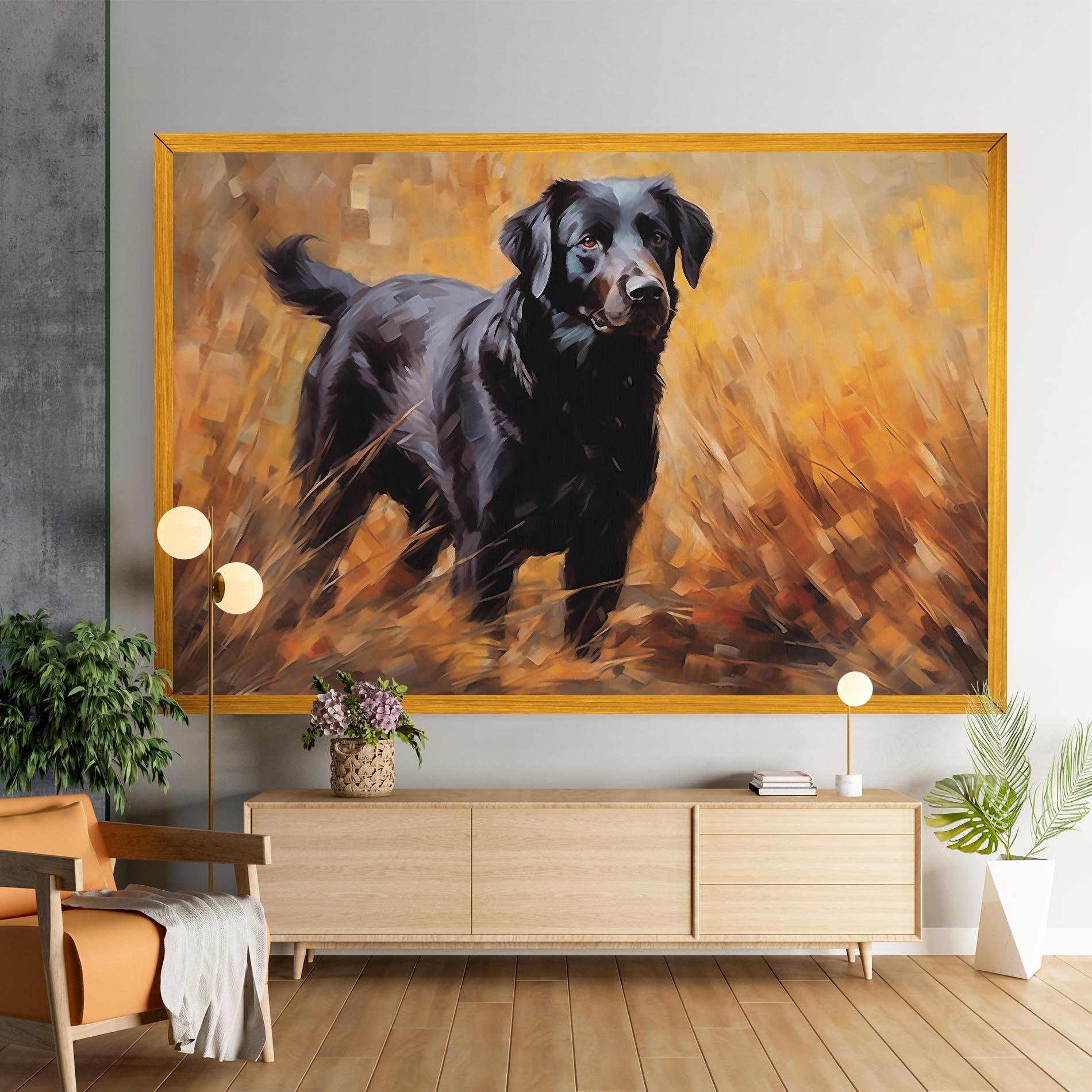 Obraz na Płótnie Black Pretty Dog mockup 9