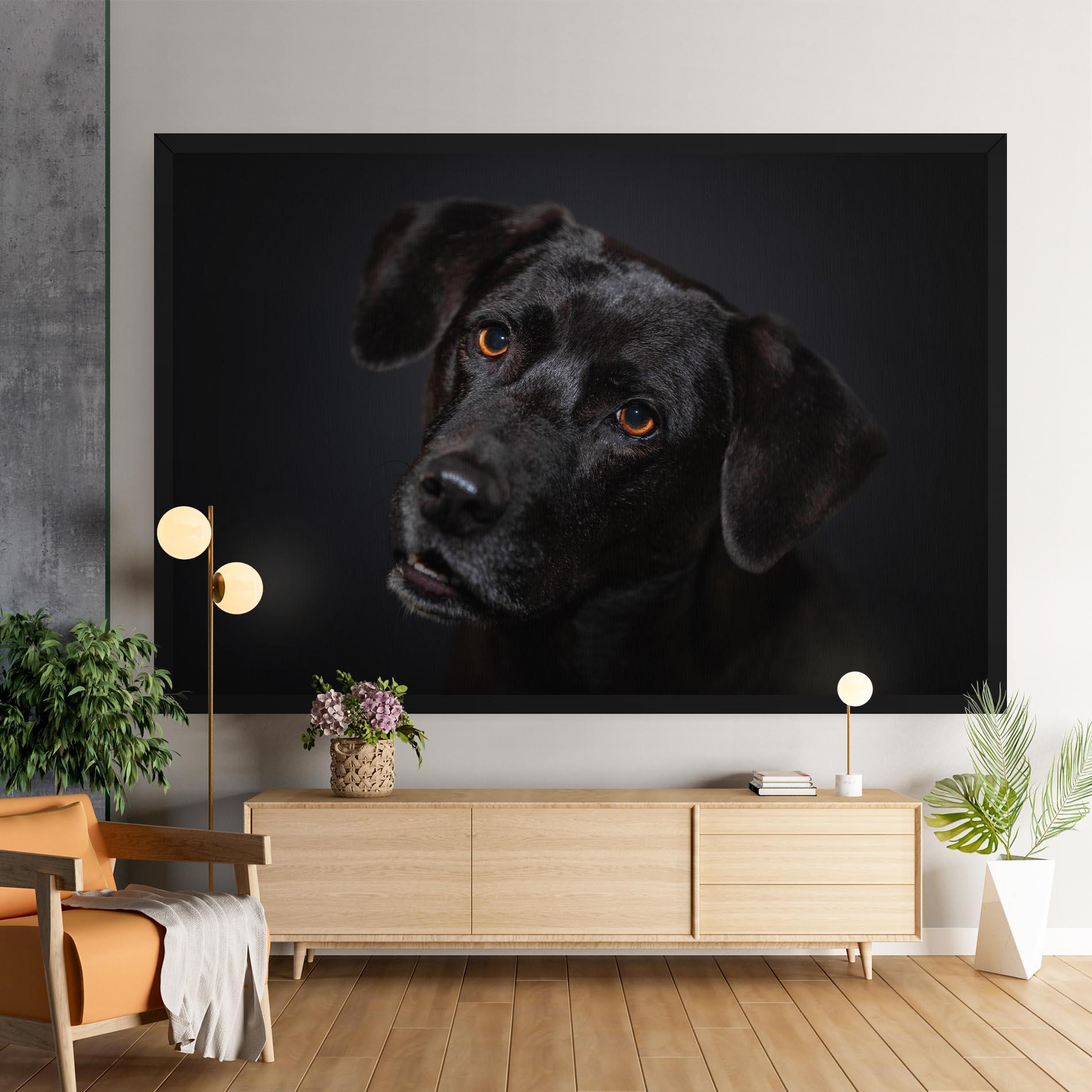 Obraz na Płótnie Black Dog Portrait mockup 9