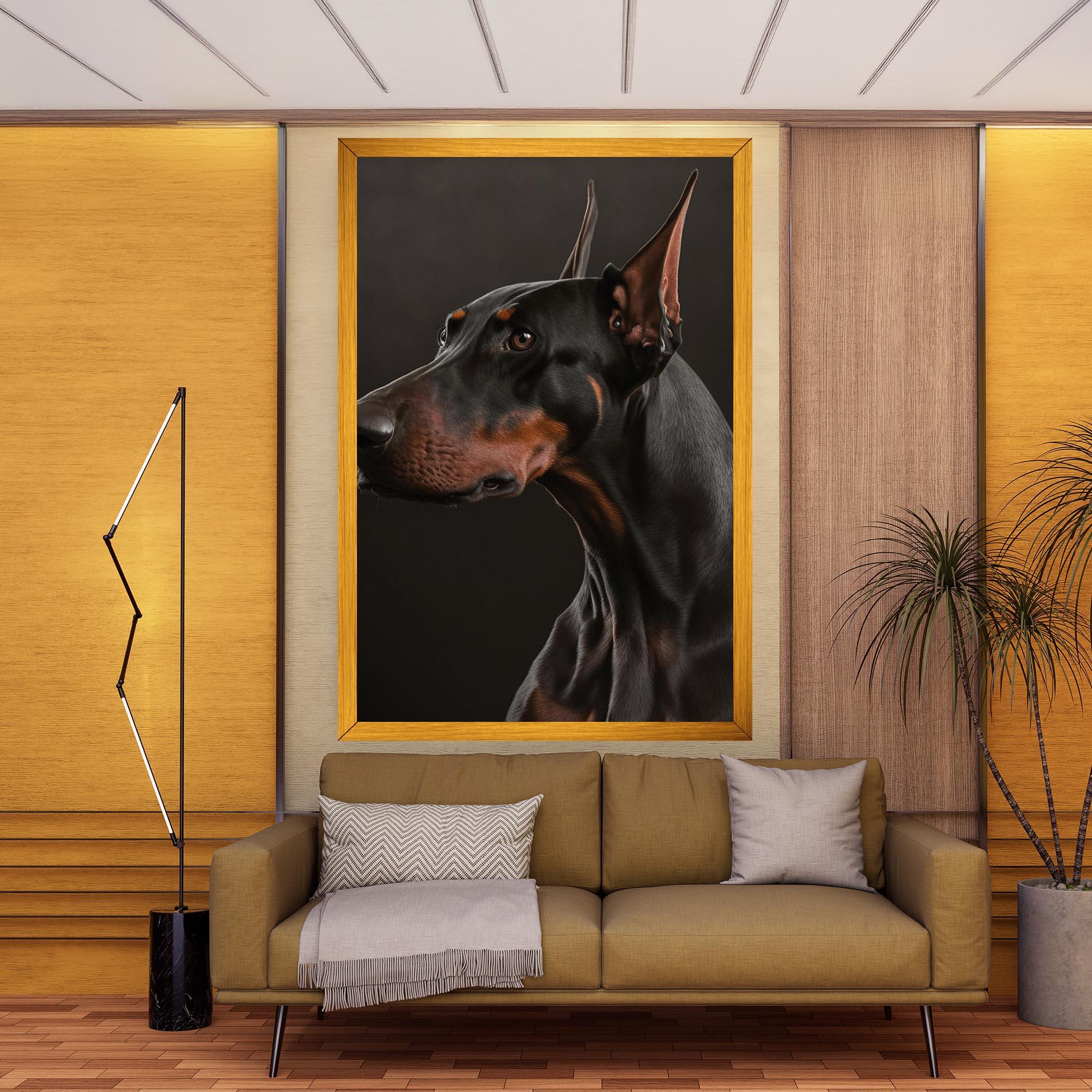 Obraz na Płótnie Doberman Dog Portrait mockup 9