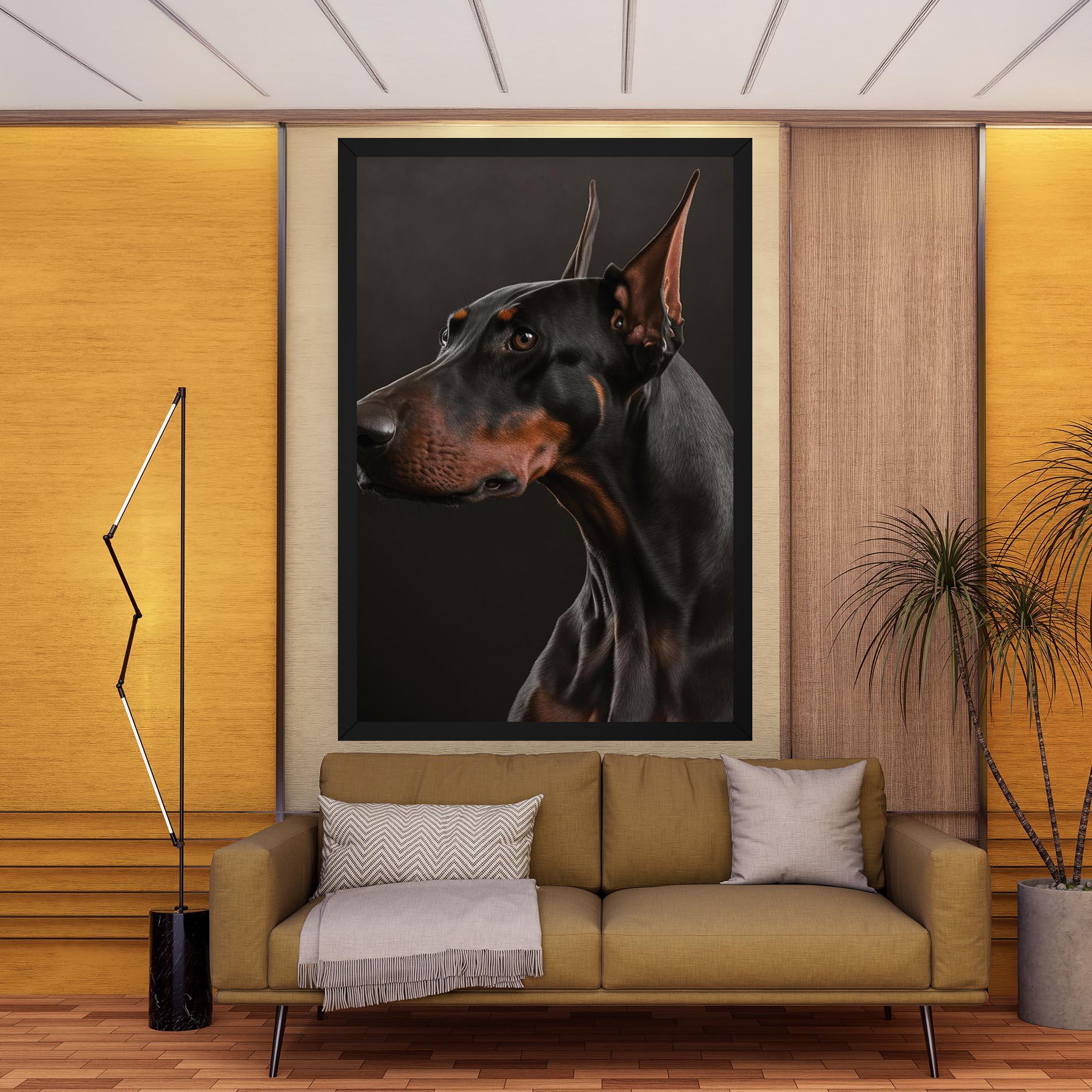 Obraz na Płótnie Doberman Dog Portrait mockup 9
