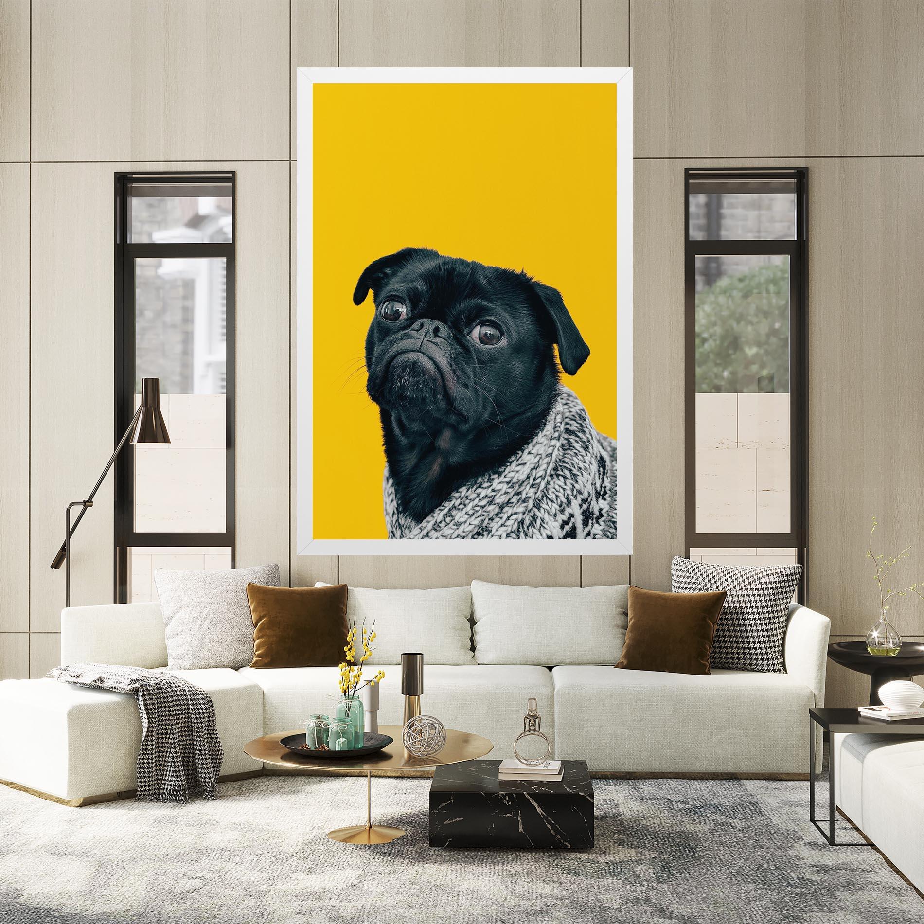 Obraz na Płótnie Black Pug mockup 2