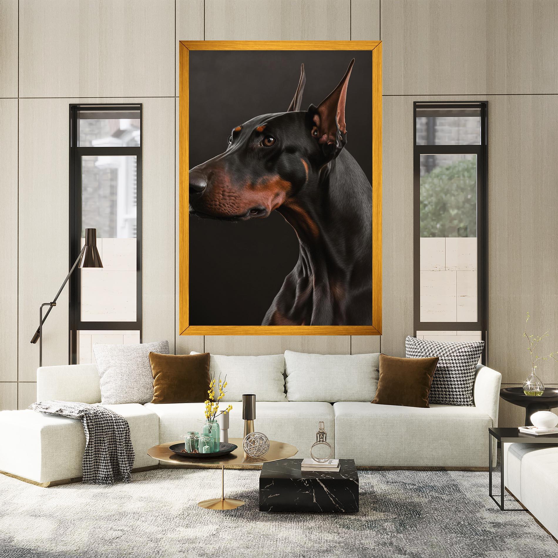 Obraz na Płótnie Doberman Dog Portrait mockup 2
