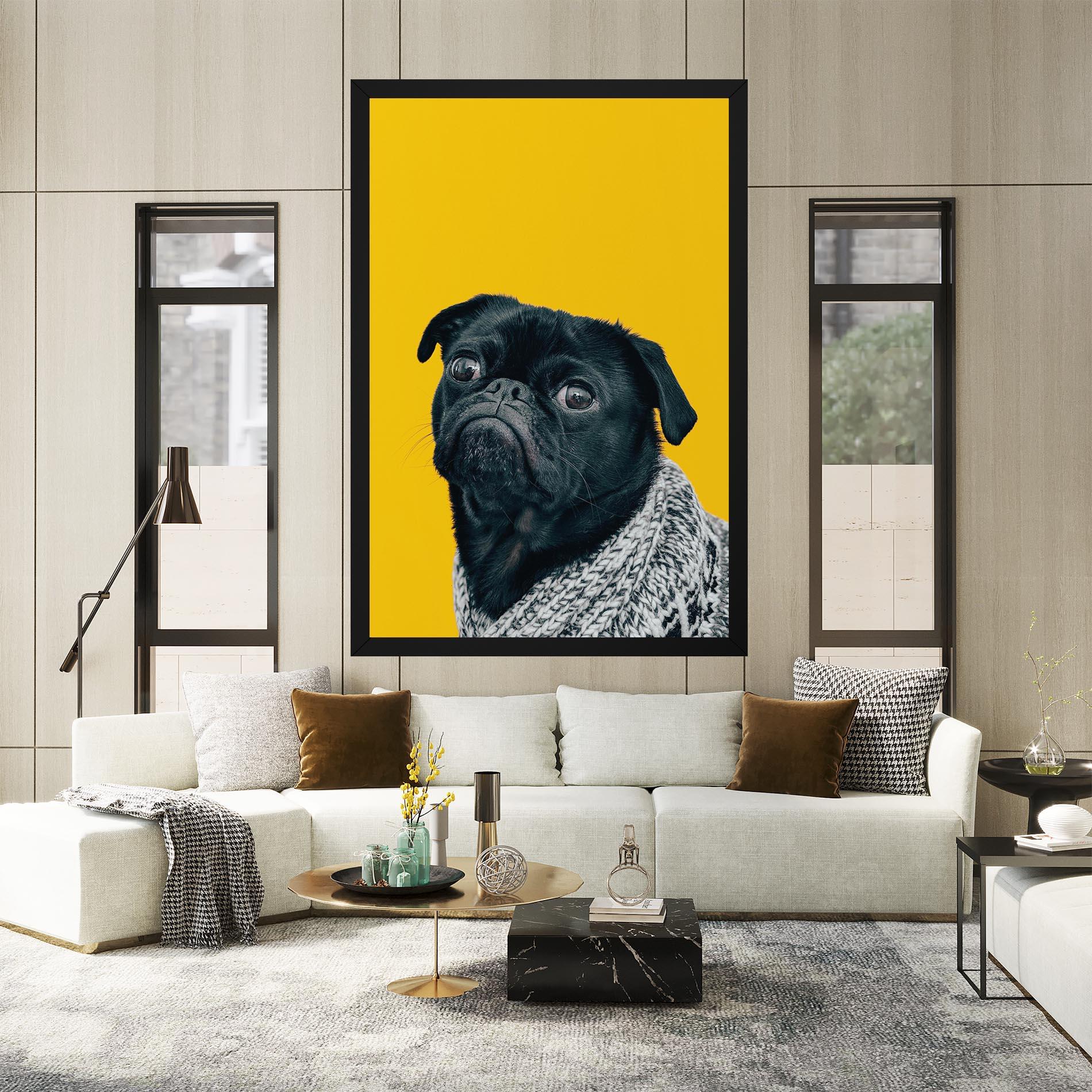 Obraz na Płótnie Black Pug mockup 2